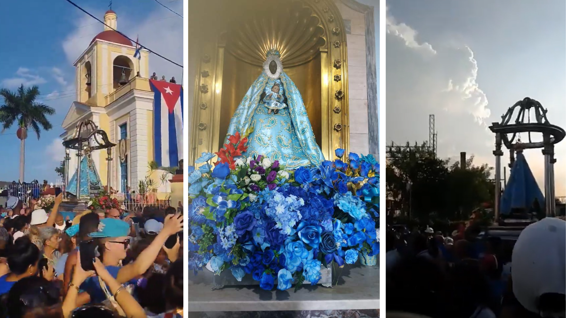 Cada año, miles de devotos dentro y fuera de Cuba visten prendas de colores azul y blanco para rendir homenaje a la Virgen. 