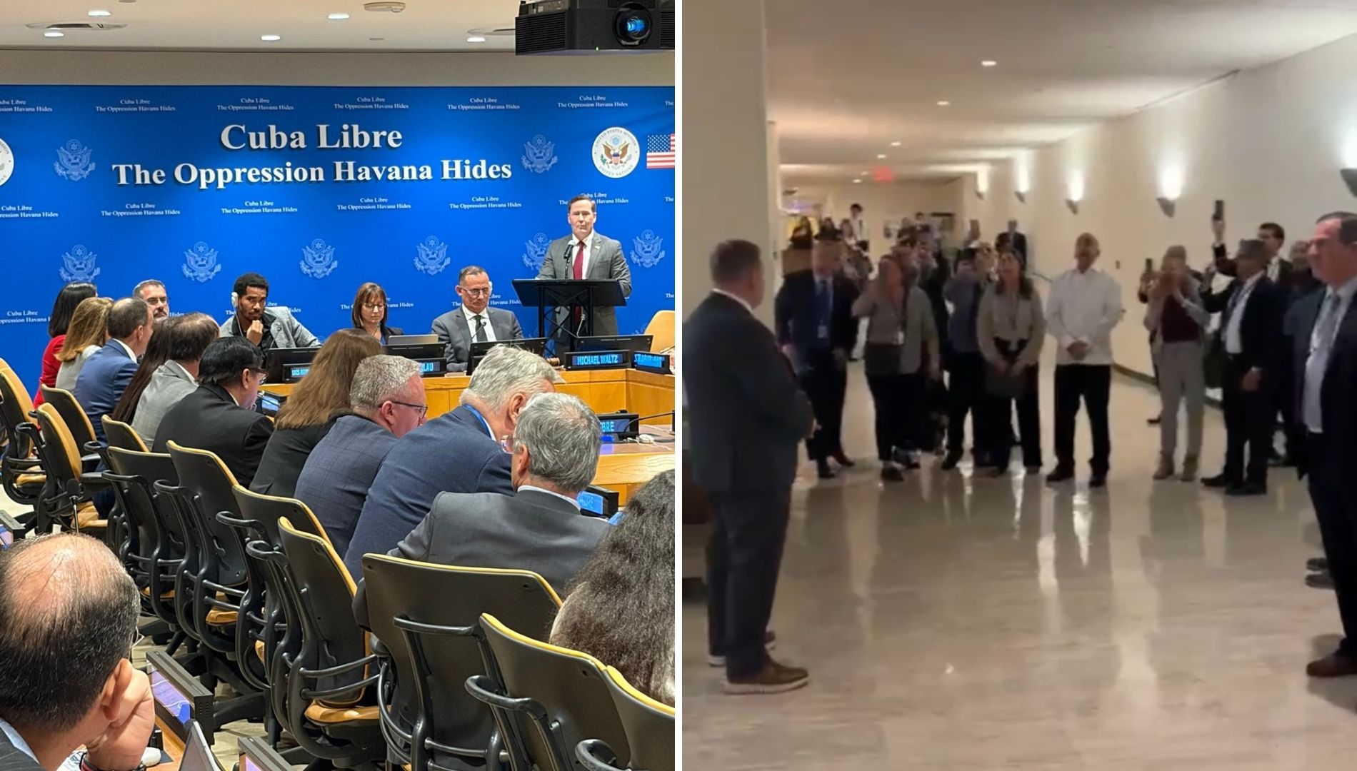 Durante el encuentro, los participantes expusieron ante decenas de diplomáticos de distintos países la situación de Cuba.