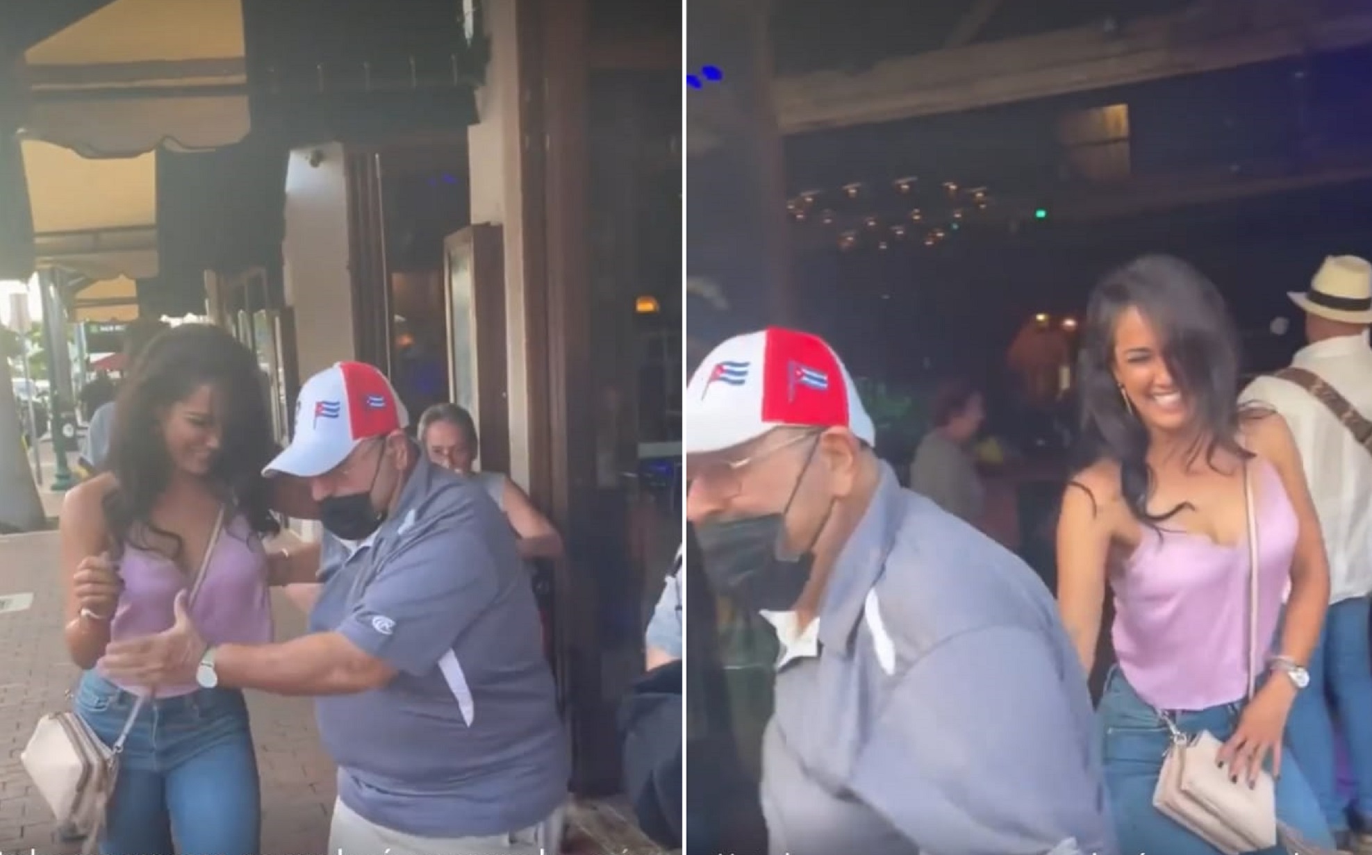 A la cubana Camila Arteche “se le van los pies” en plena calle de Miami