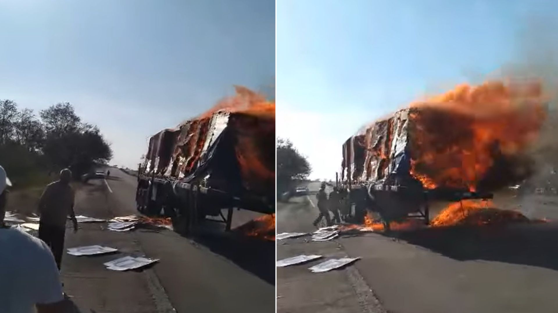 Accidente en Cuba: camión se incendia en la Autopista Nacional