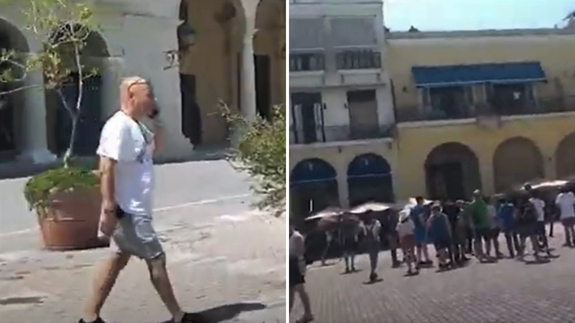 Activista castrista Carlos Lazo pasea a turistas americanos por La Habana