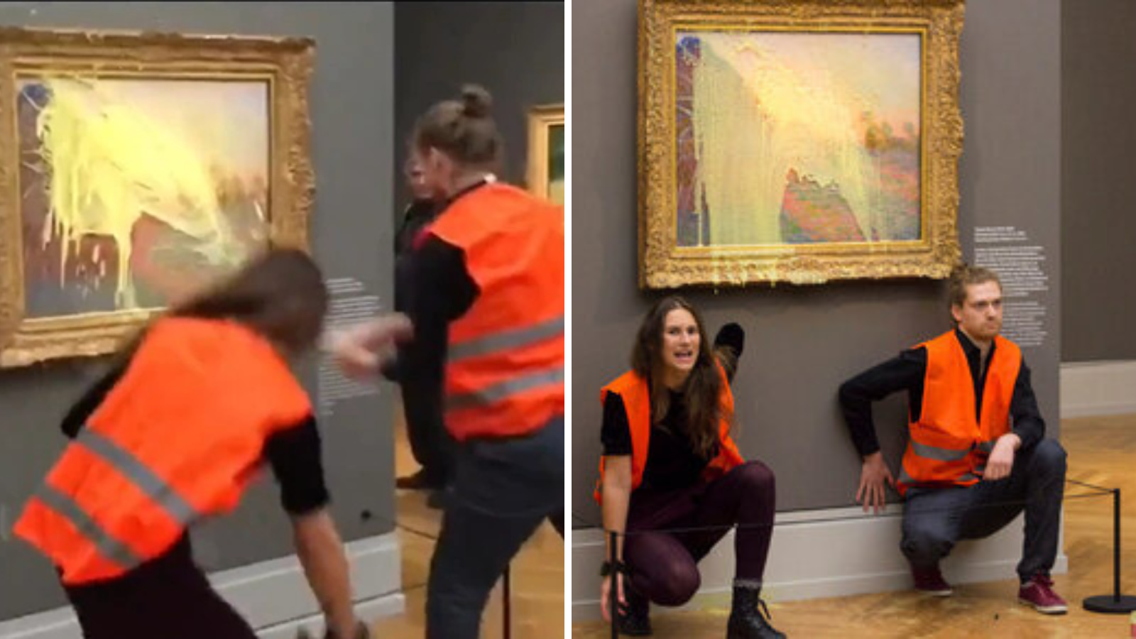 Activistas climáticos arrojan puré a cuadro de Monet valorado en más de 110 millones de dólares