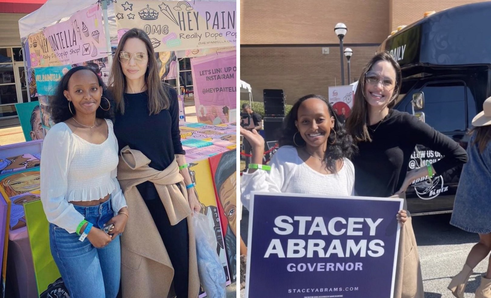 Angelina Jolie y su hija Zahara se roban el show en el Spelman Homecoming