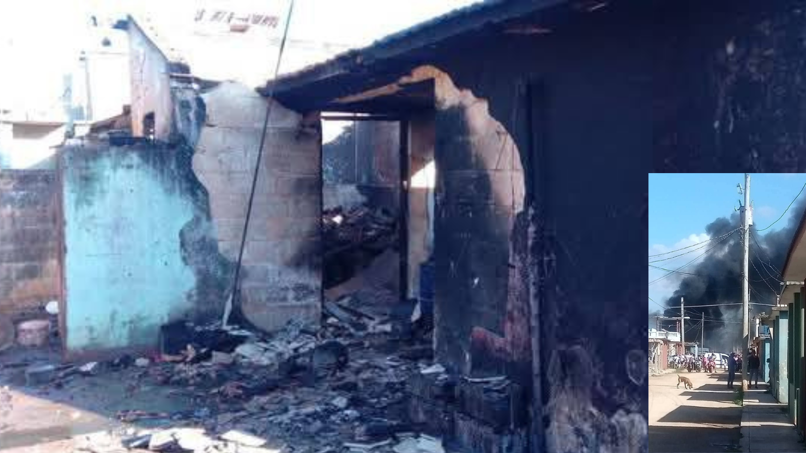 Bomberos tardan en sofocar incendio que destruyó una vivienda en Las Cañas, Artemisa