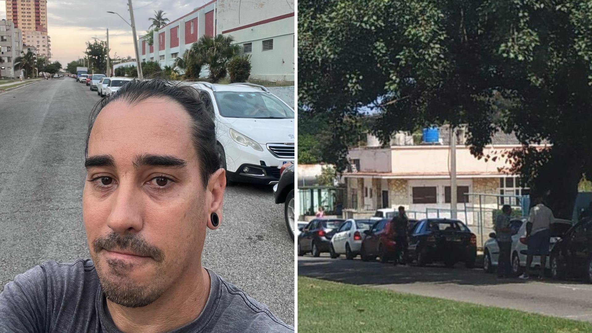 Cantante Adrián Berazaín duerme en su carro para hacer cola de gasolina en La Habana