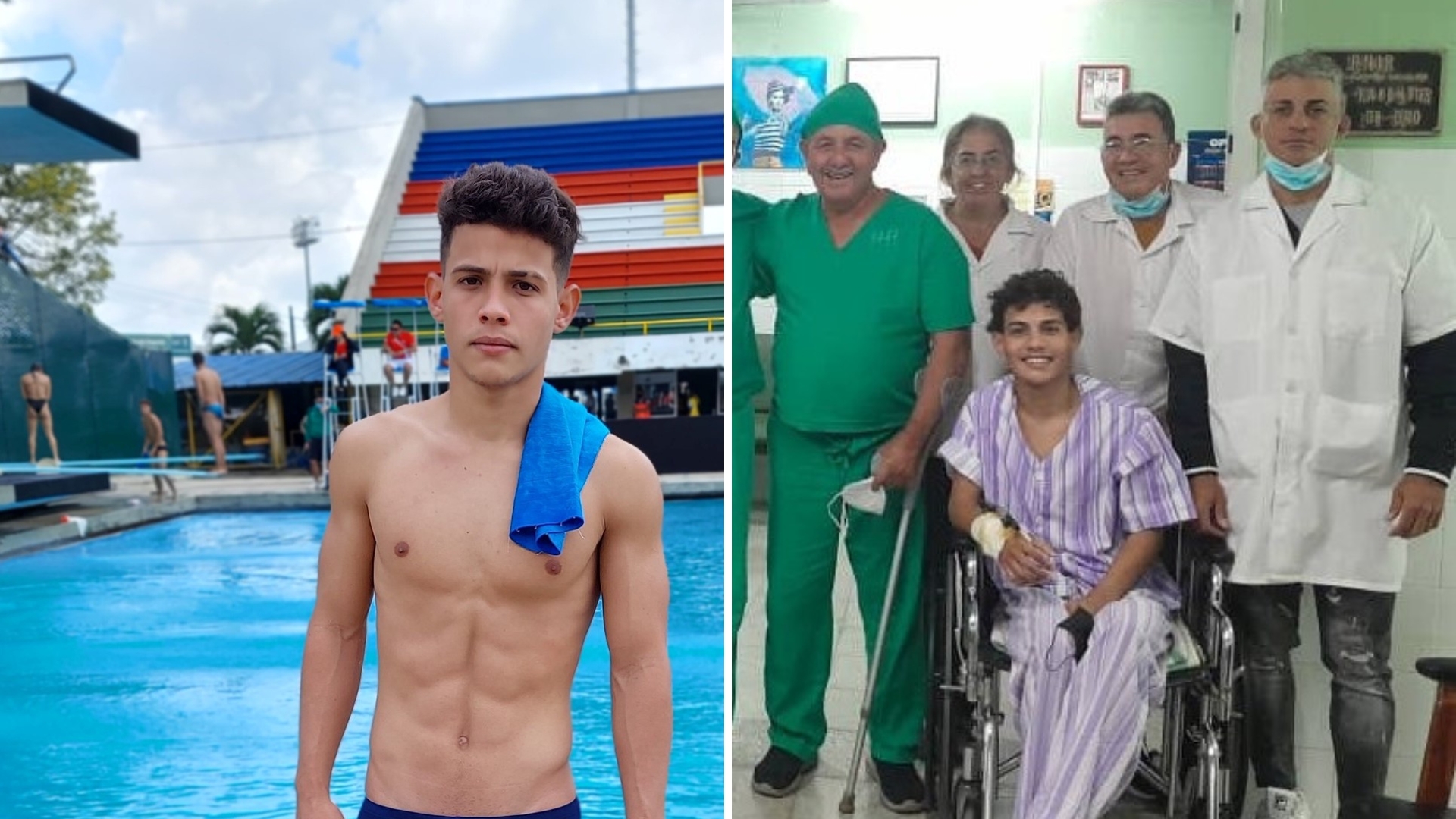 Clavadista cubano, crítico tras caída de un tercer piso, regresa al alto rendimiento