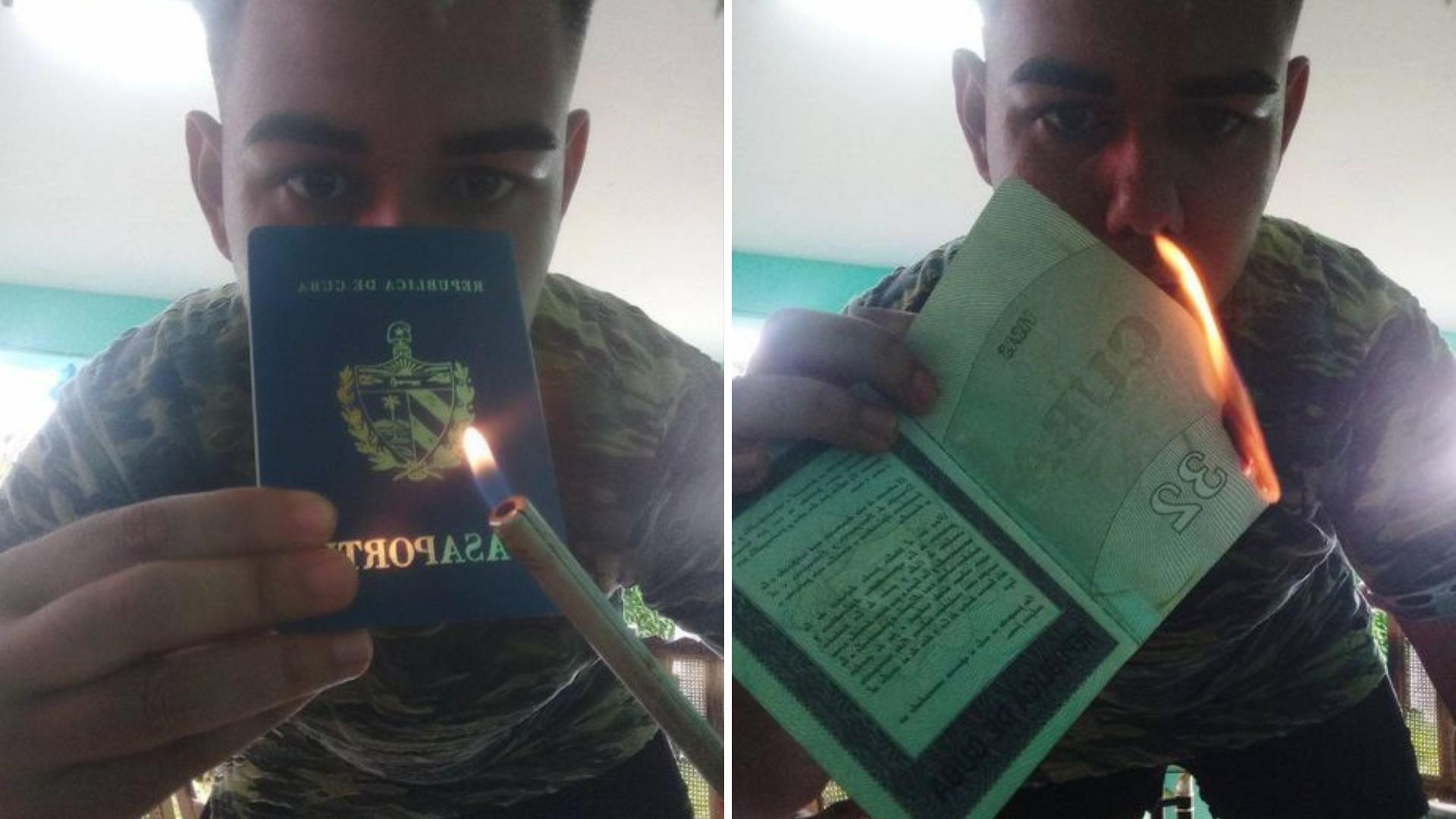 Comunista quema su pasaporte cubano caducado: “Jamás lo usaré para traicionar”