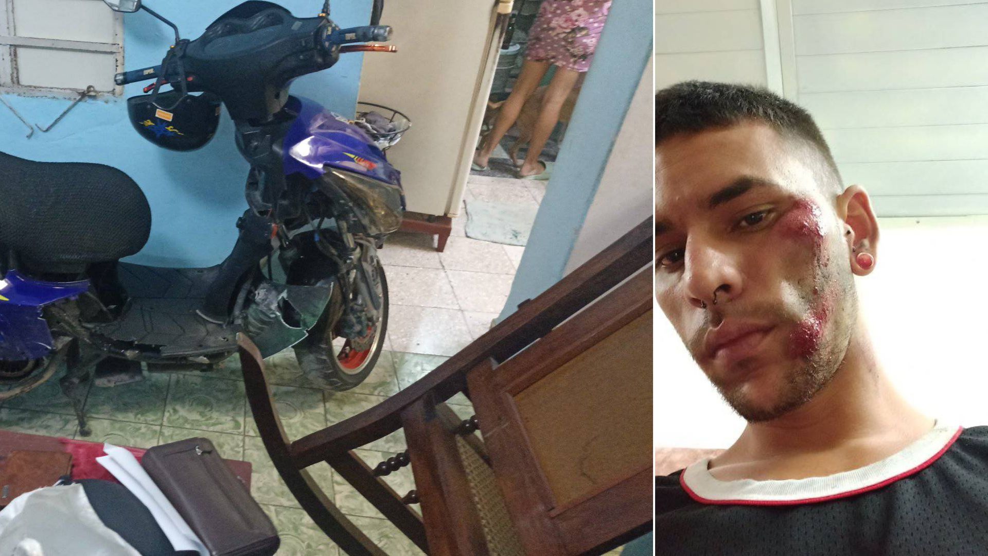 Conductor estatal choca con motociclista y se da la fuga
