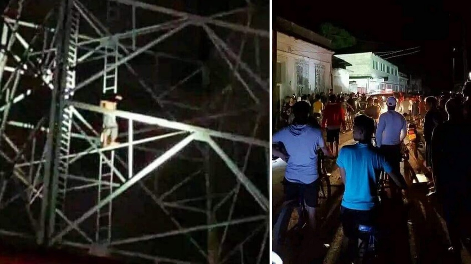 Cubano se sube en una torre a gritar “libertad” y no baja hasta que restablecen la electricidad