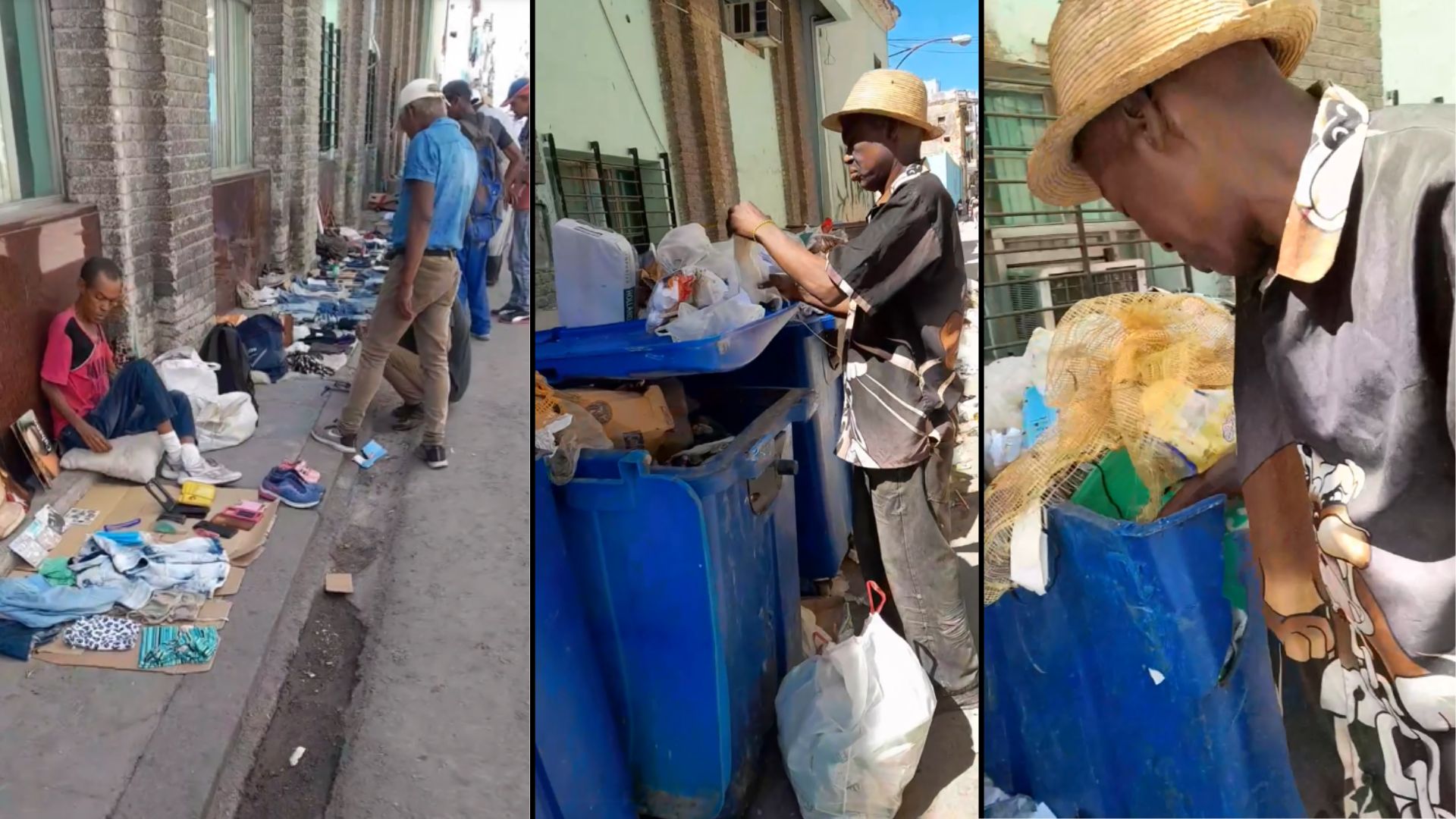 Cubanos buscando en la basura: nos morimos de hambre si no hacemos esto