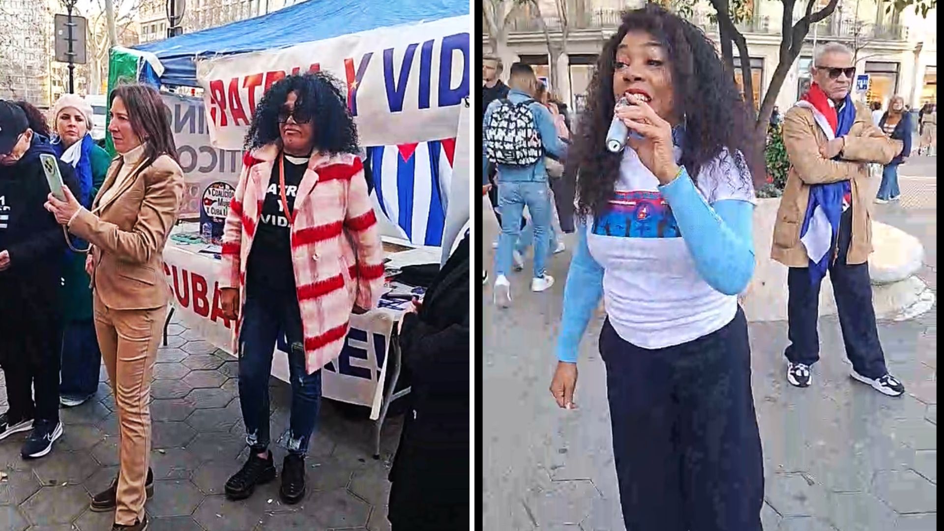 Cubanos protestan en Barcelona contra el régimen
