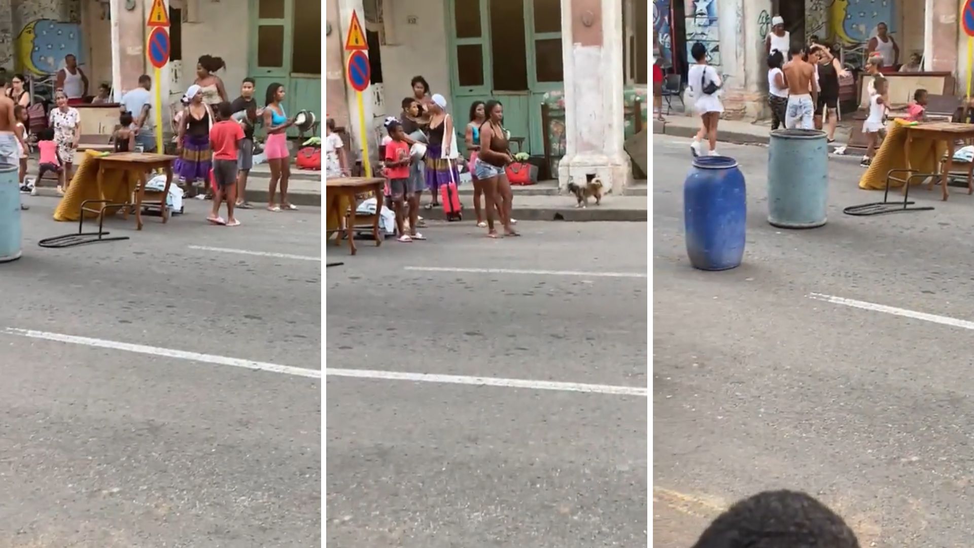 Cubanos se manifiestan en céntrica calle de La Habana tras derrumbe en su edificio