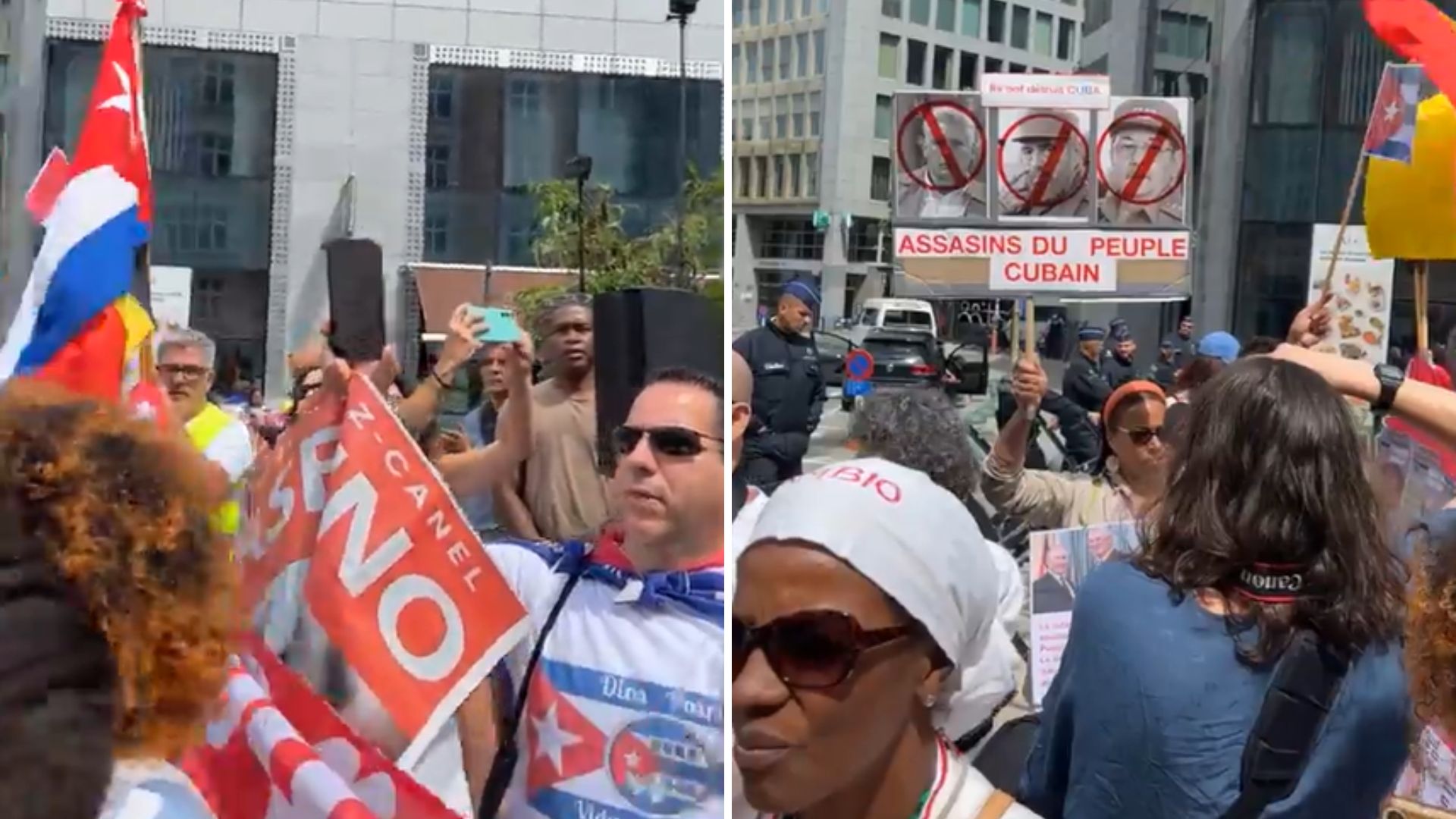 Díaz-Canel en Bruselas para Cumbre UE-Celac; cubanos protestan en su contra