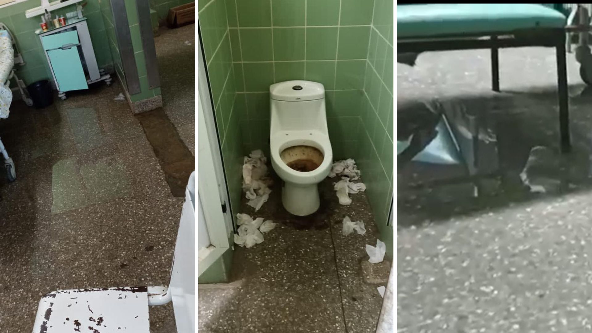 Denuncia: Sala de hospital cubano inundada, con inodoros llenos de orine y heces