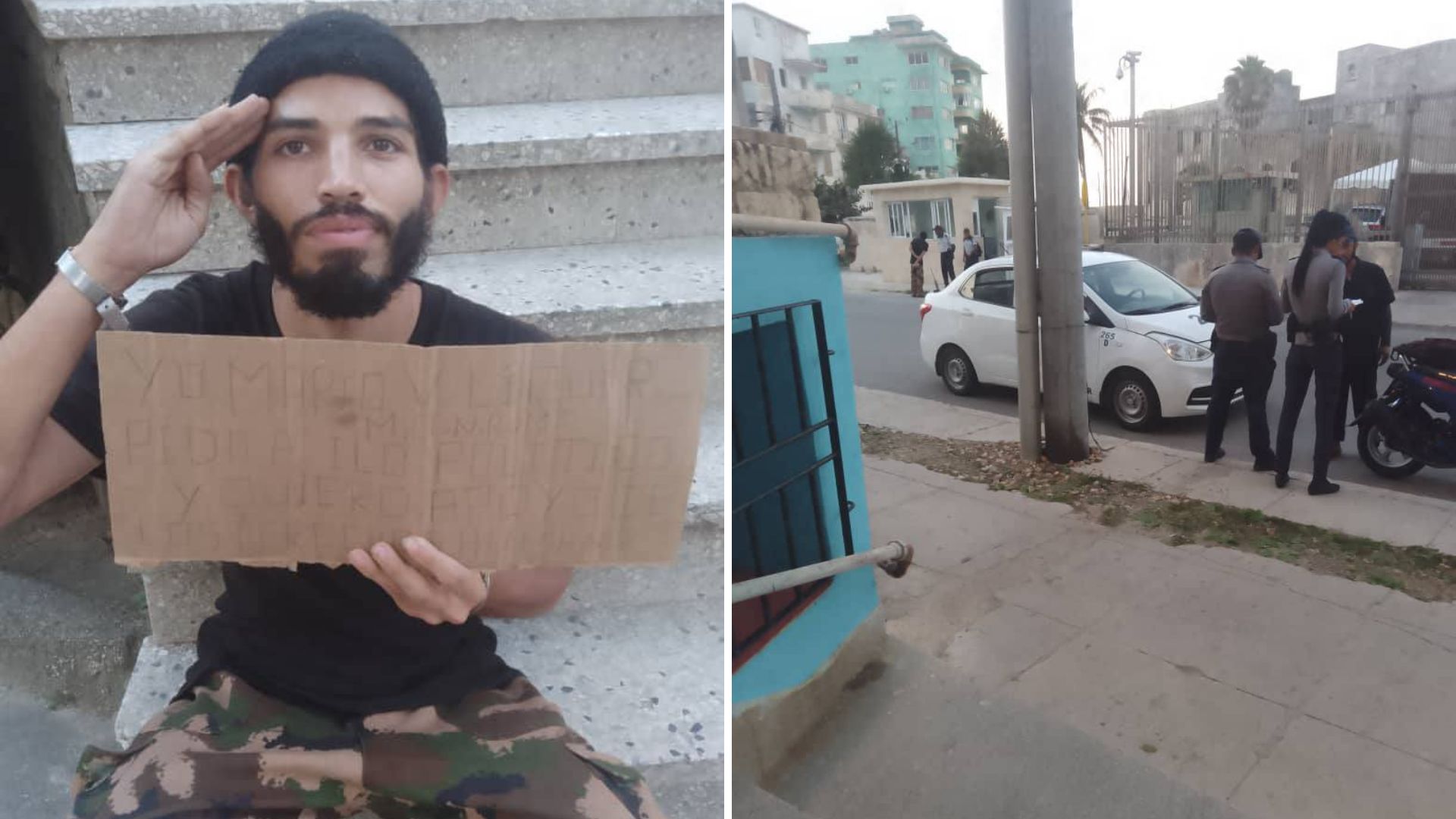 Detienen a cubano con un cartel contestatario cerca de embajada de EEUU
