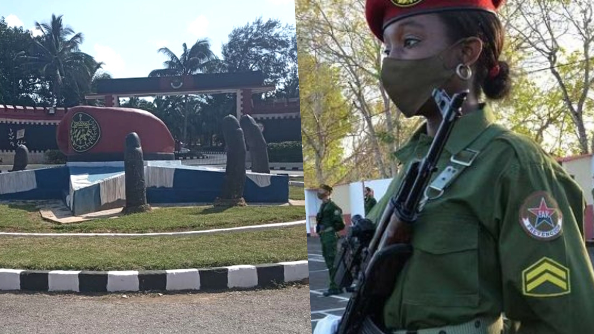Esculturas “fálicas” en cuartel de represores cubanos se vuelven virales en redes