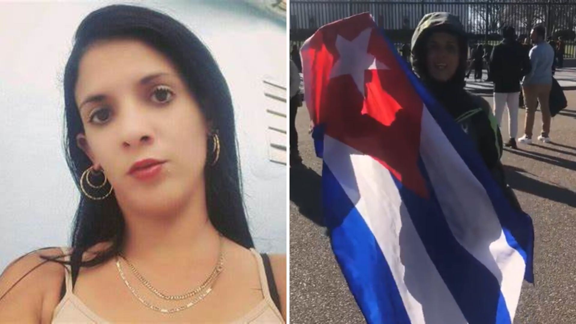 Exprisionera política Keilylli de la Mora llega a EEUU y protesta en embajada castrista