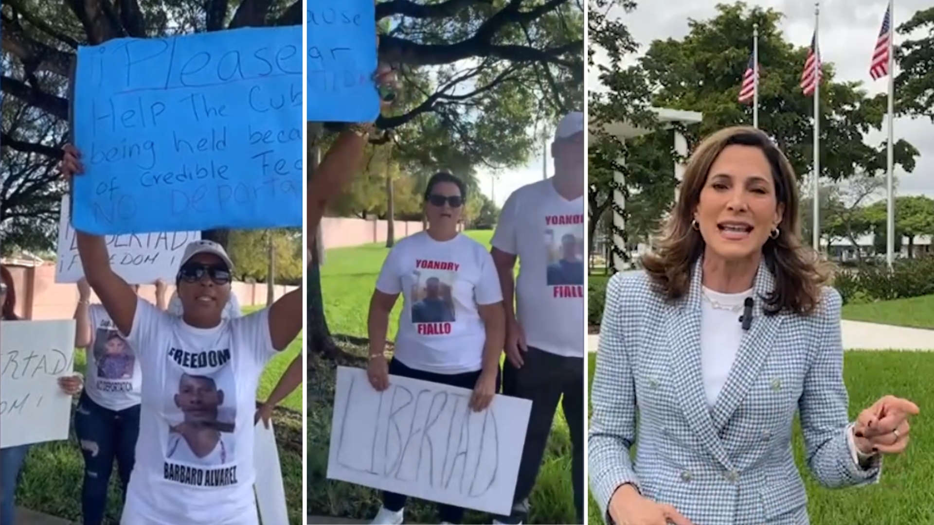 Familiares de cubanos detenidos en EEUU y congresista Salazar dicen NO a deportación
