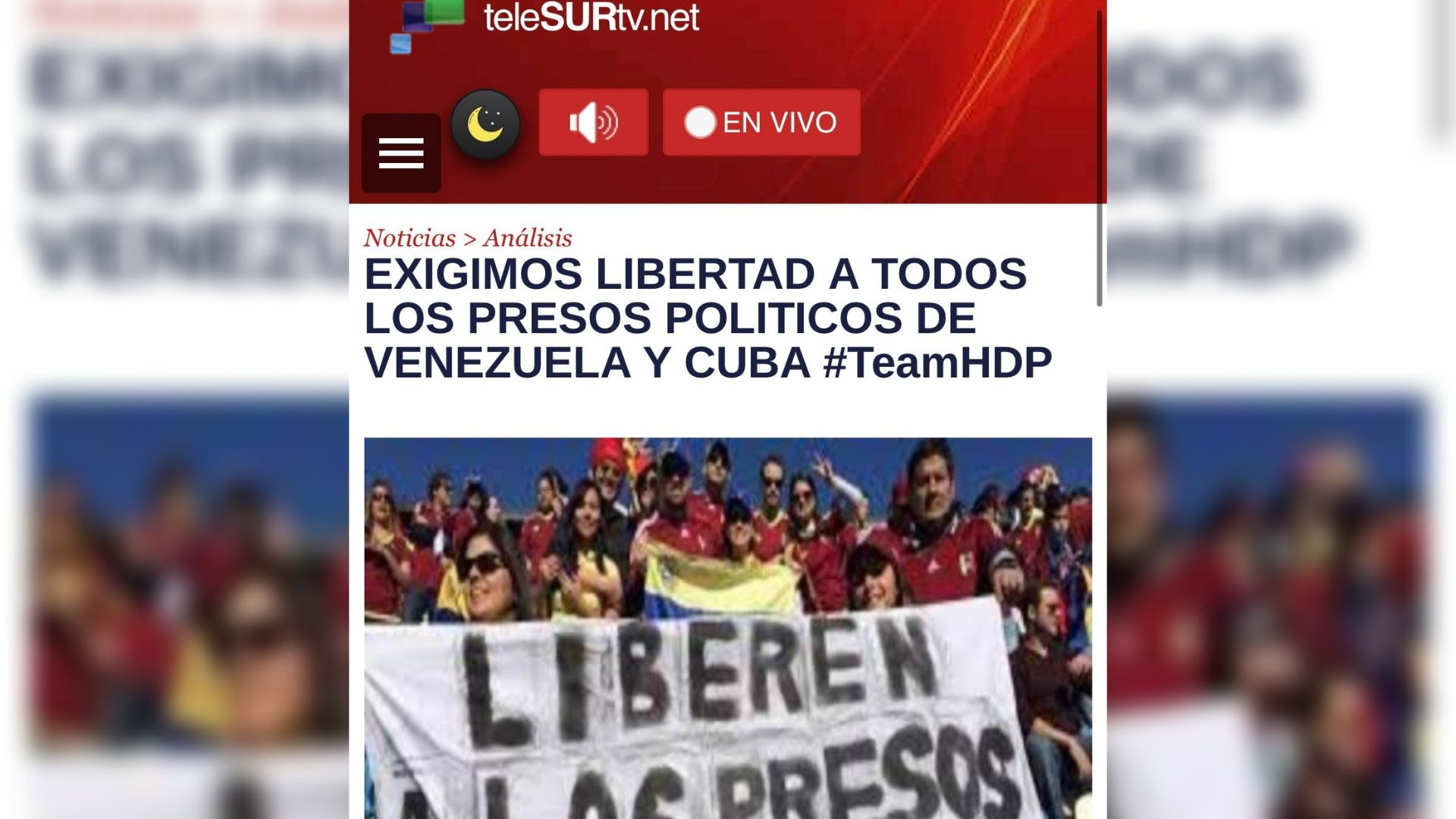 Hackean página web de Telesur y piden libertad para presos políticos de Cuba y Venezuela