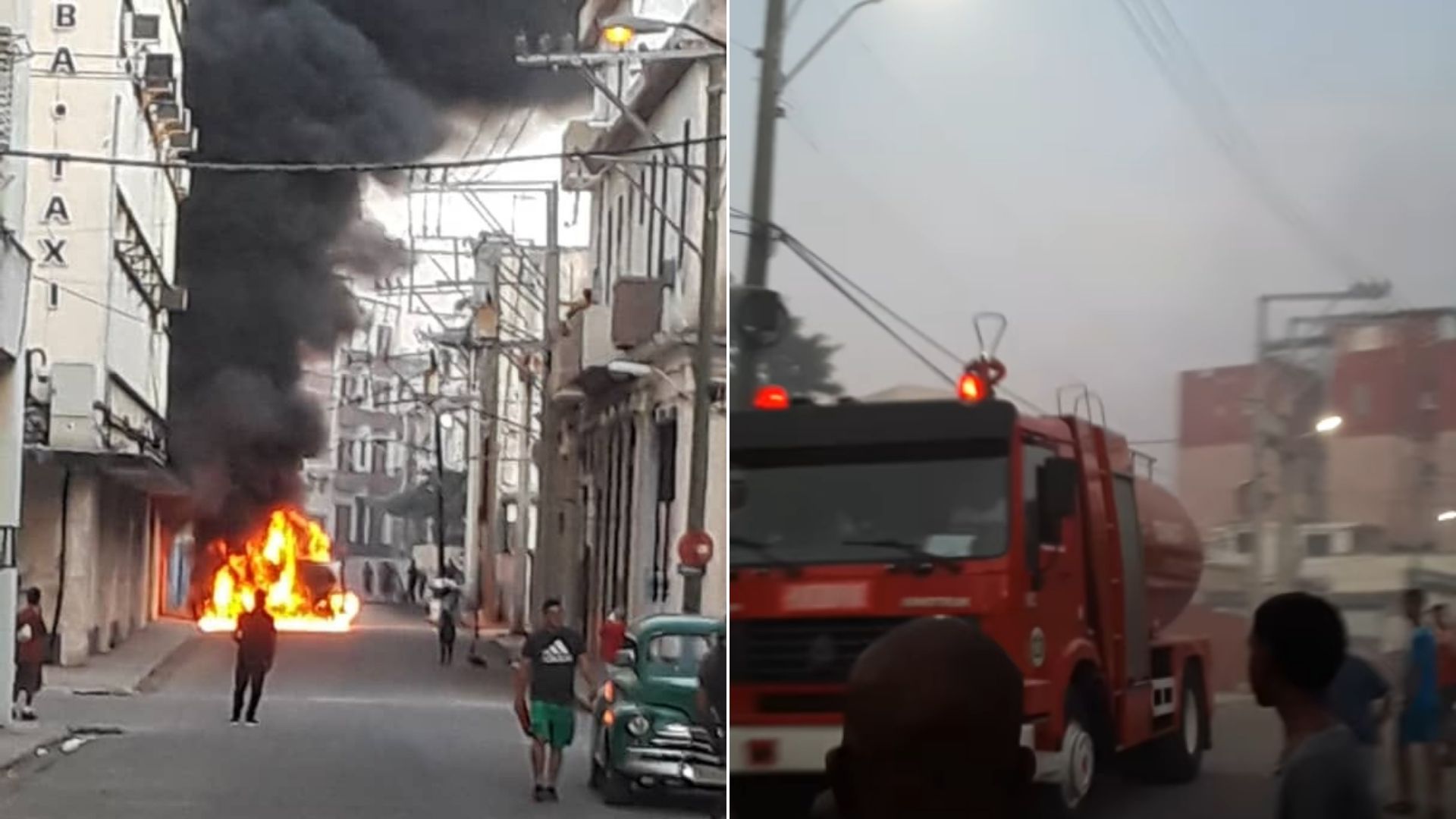 Incendio en Centro Habana tras explosión de un auto
