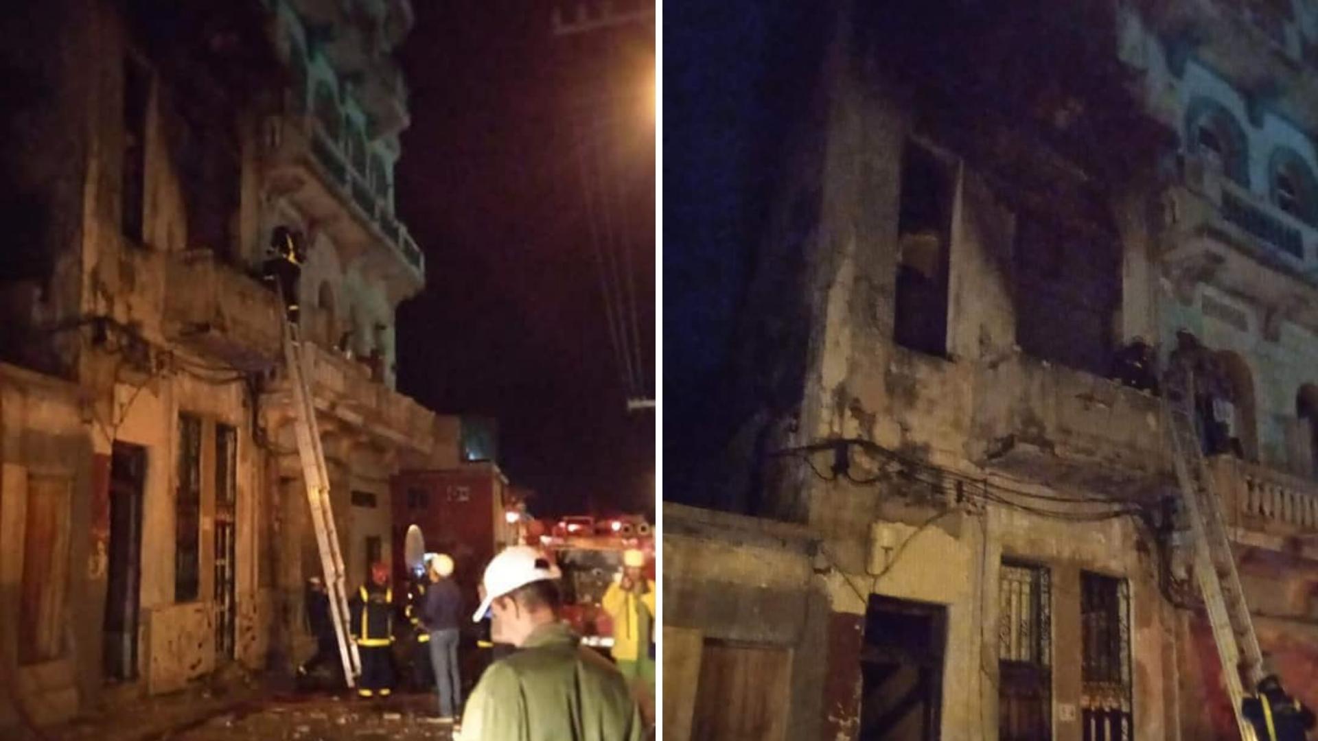 Incendio nocturno devora edificio en Centro Habana