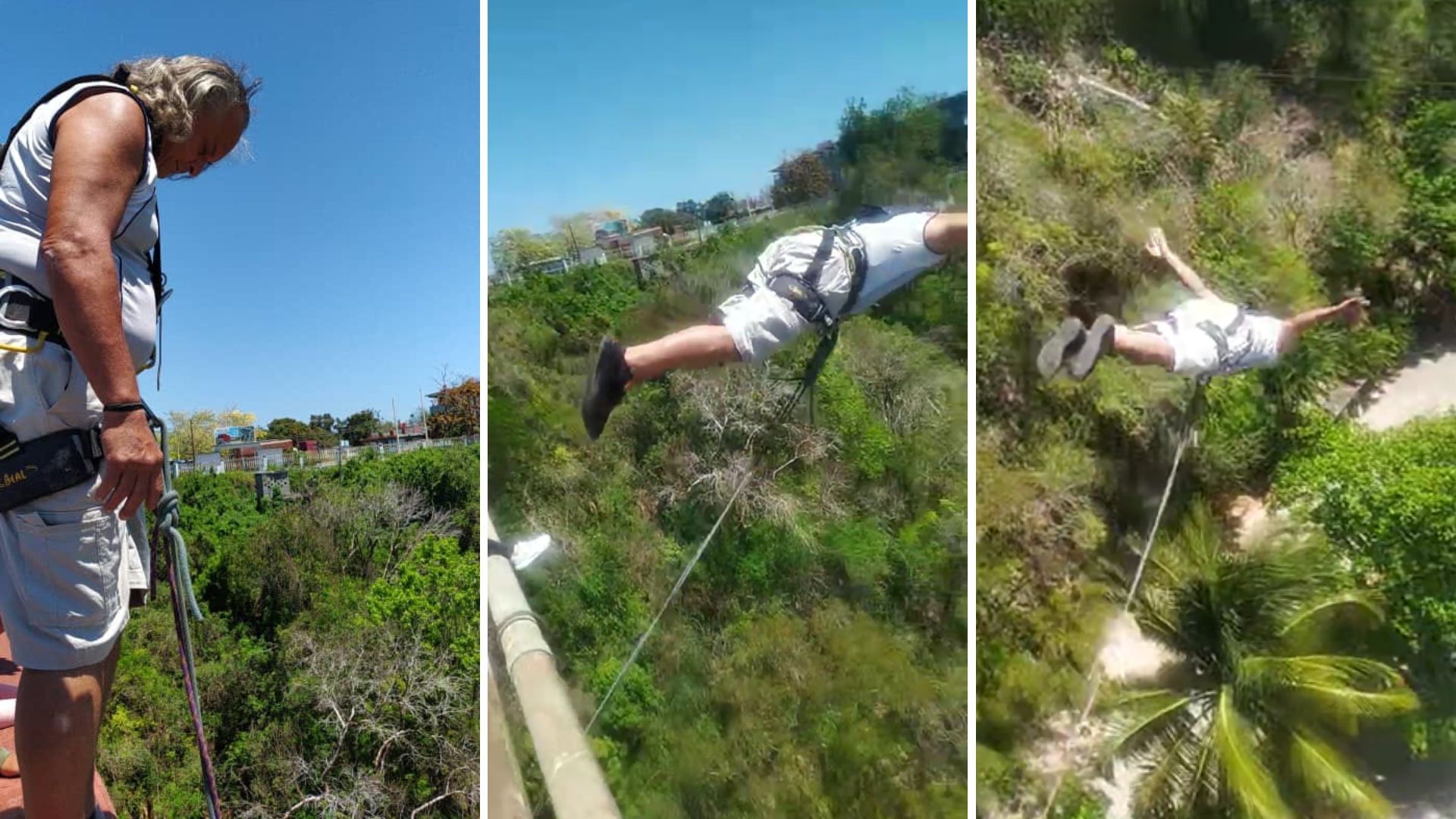 ¡Increíble! Cubano en muletas sorprende al hacer puenting en Matanzas
