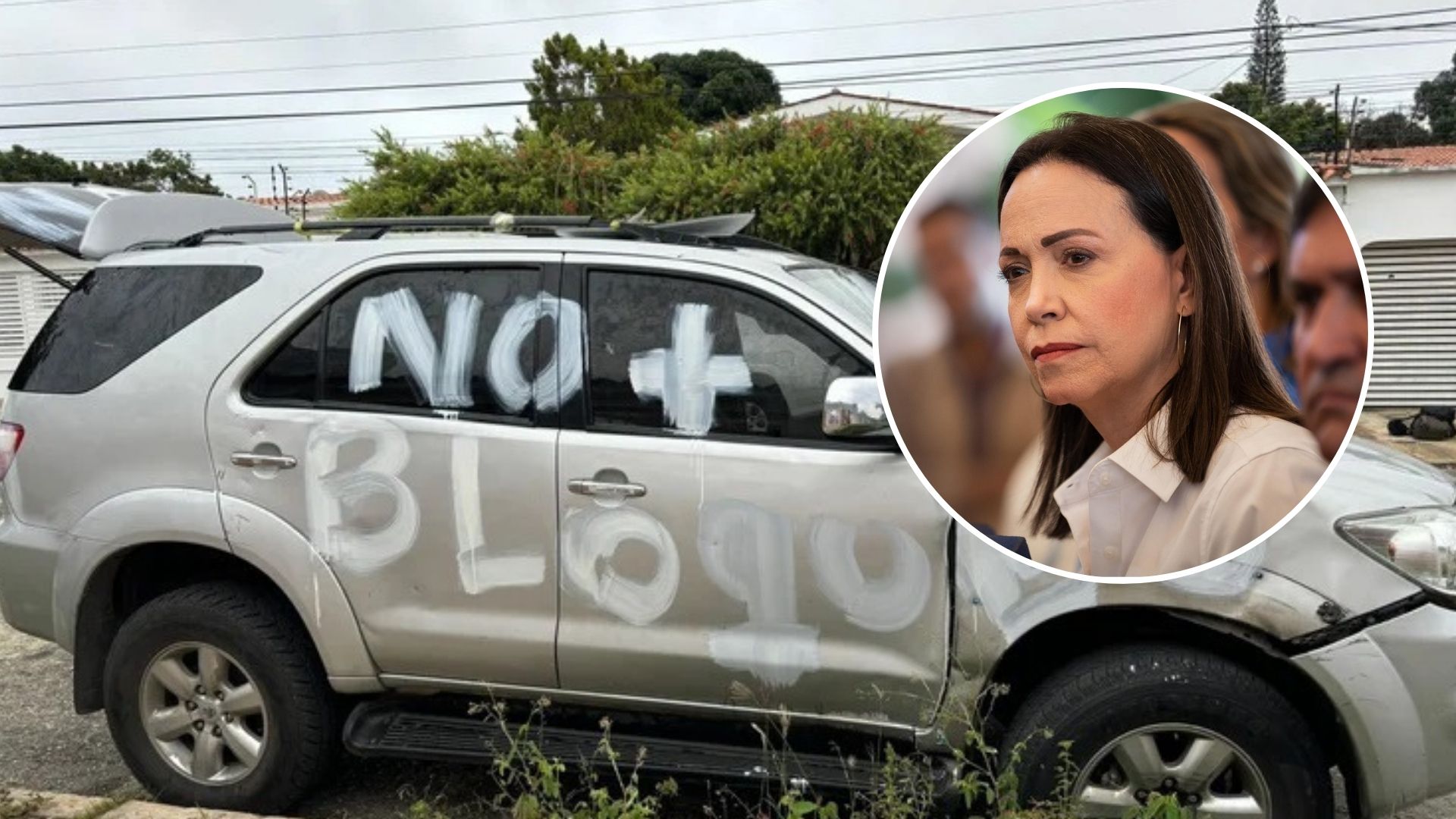 ¡INSÓLITO! Vandalizan y cortan frenos de vehículos en los que viaja María Corina Machado y su equipo 