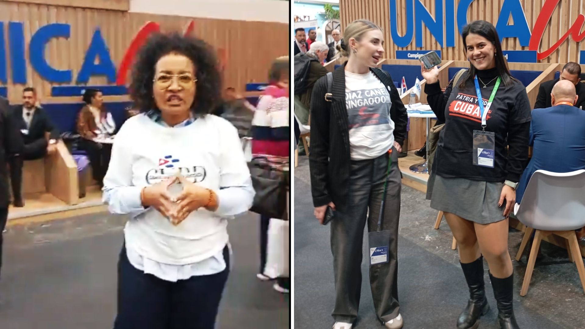 Intentan detener manifestación de activistas contra el régimen cubano en Fitur 2025