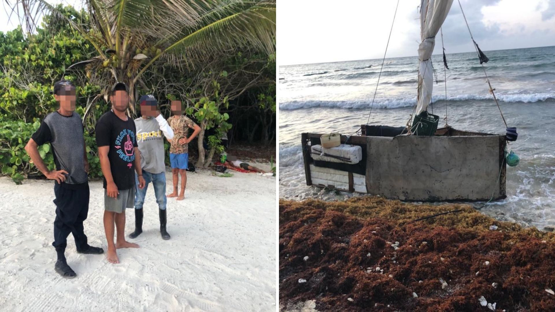 Interceptan a 6 balseros cubanos en playa de México