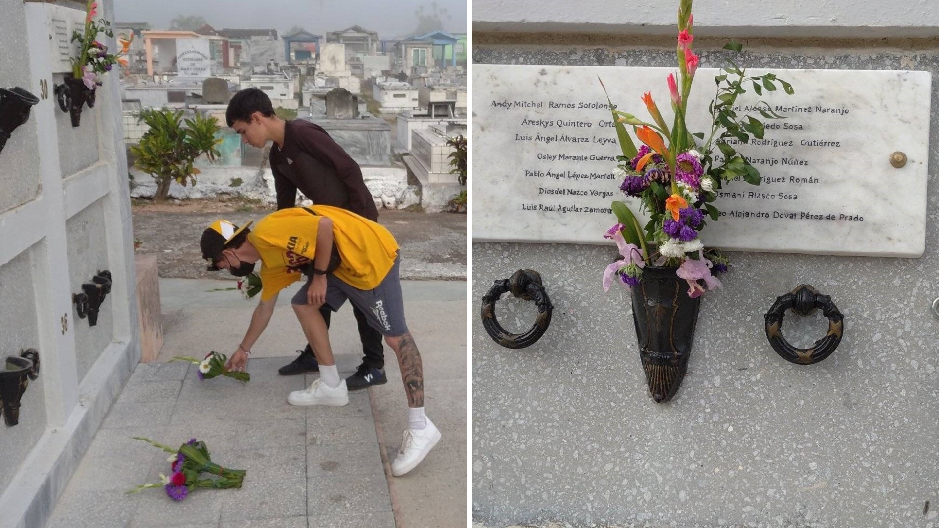 Jóvenes del Servicio Militar rinden tributo a sus amigos fallecidos en incendio de Matanzas