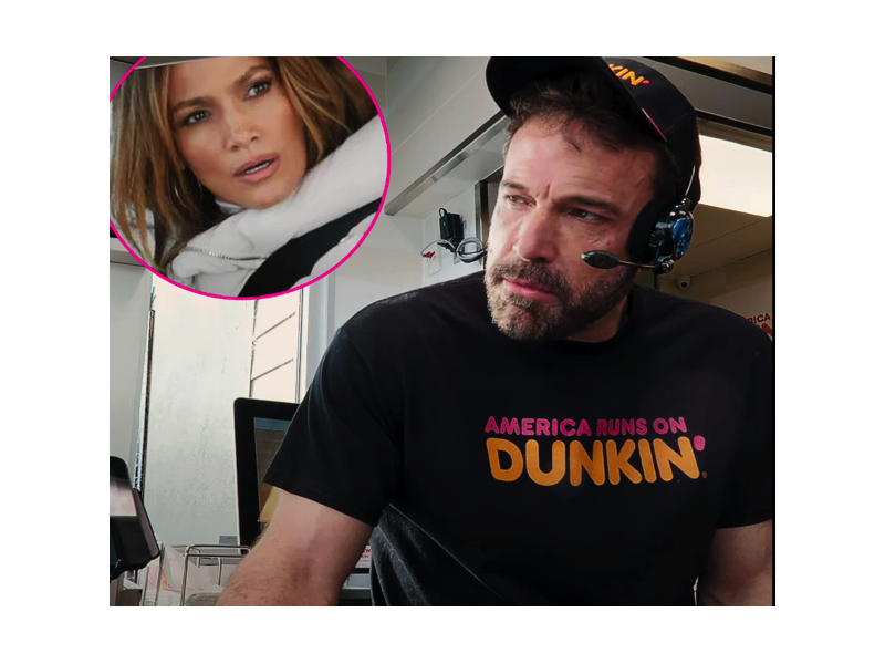 ¡Jennifer López pilla a Ben Affleck a cargo de la ventanilla de Dunkin, y ambos se roban el show del Super Bowl!