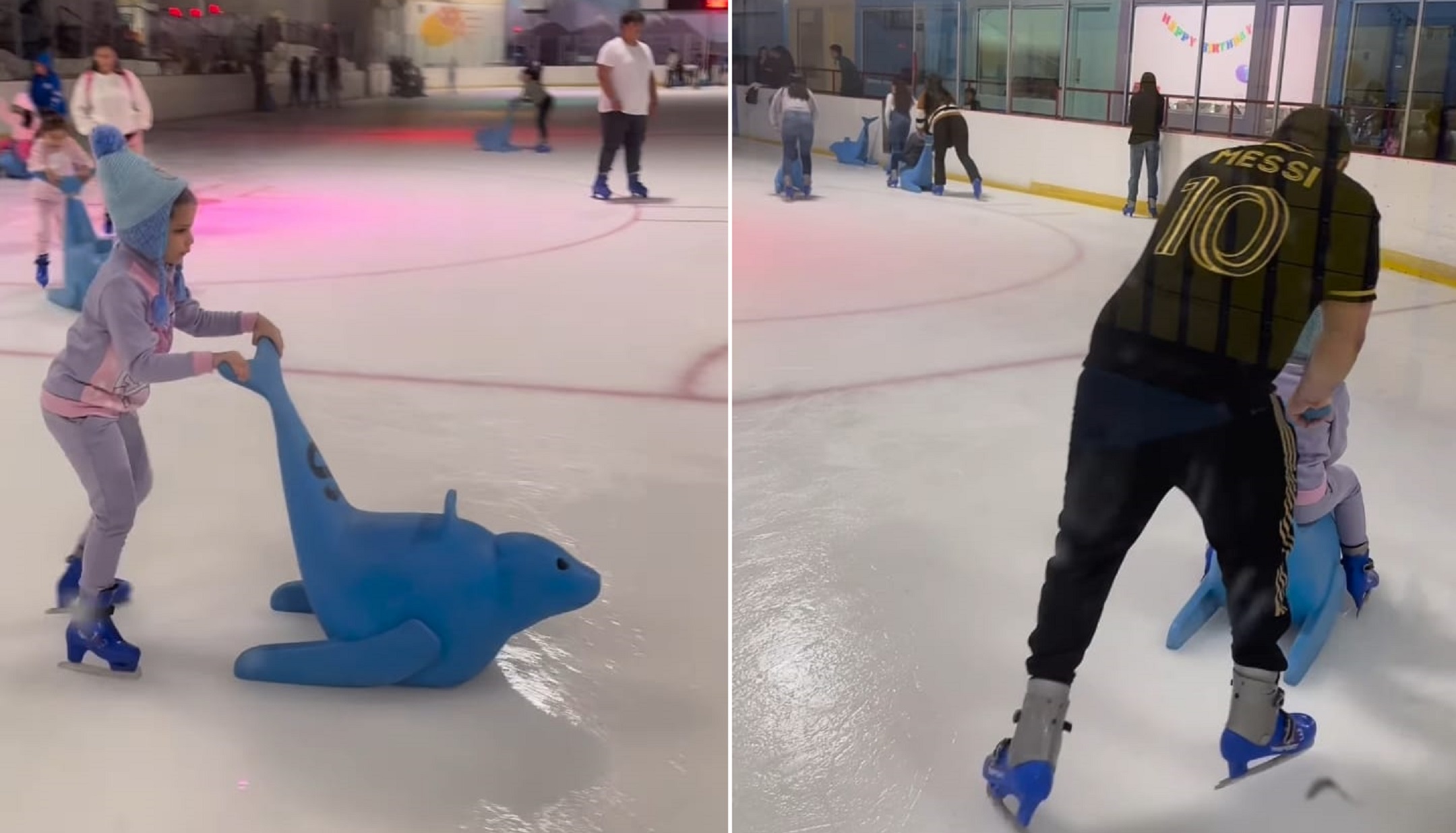 La Diosa sorprende a su hija llevándola a patinar sobre hielo por primera vez en Miami