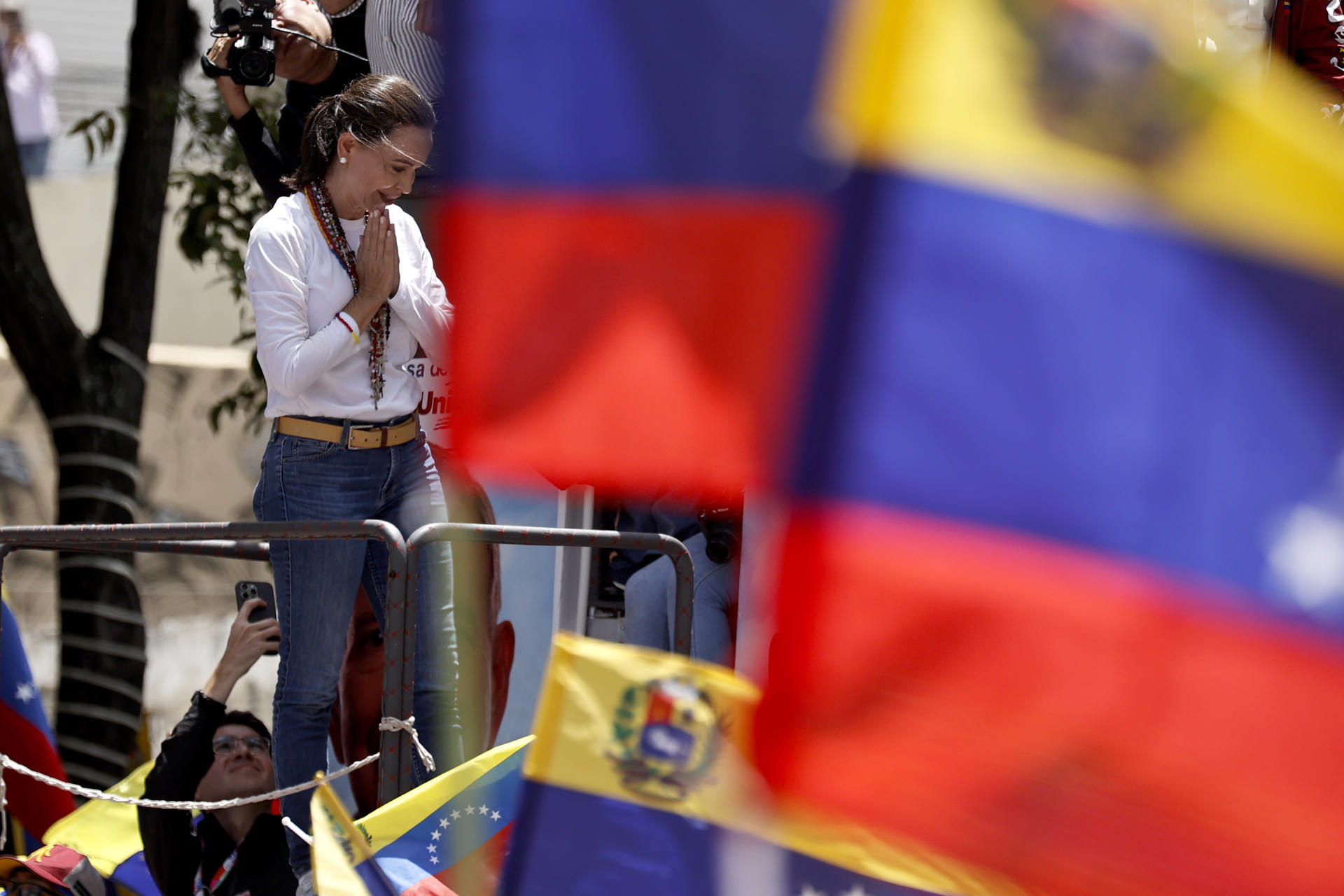 María Corina Machado aboga por una lucha "pacífica" y con "fuerza" por la verdad