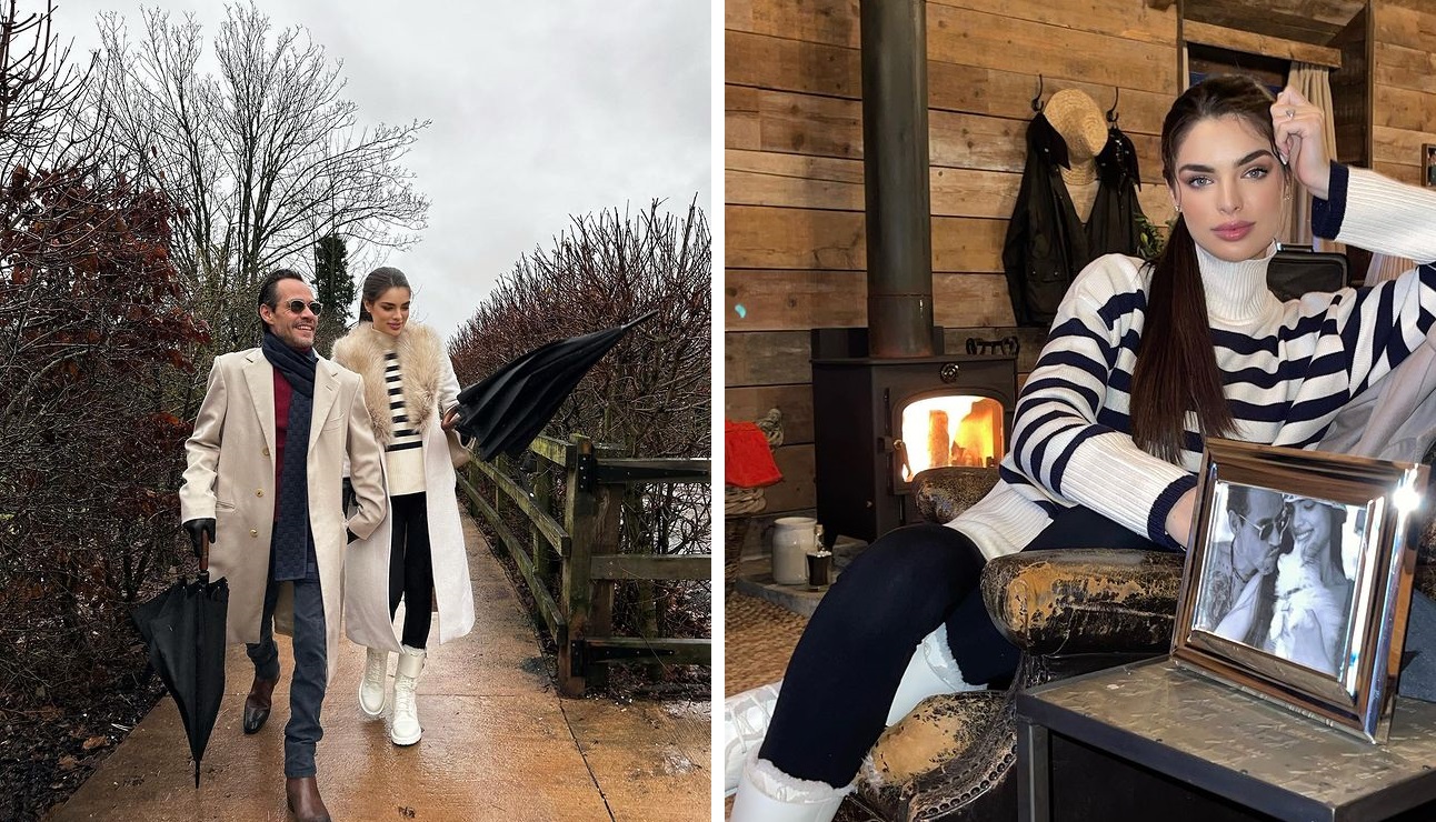 Marc Anthony y Nadia Ferreira: un fin de año mágico frente a la chimenea