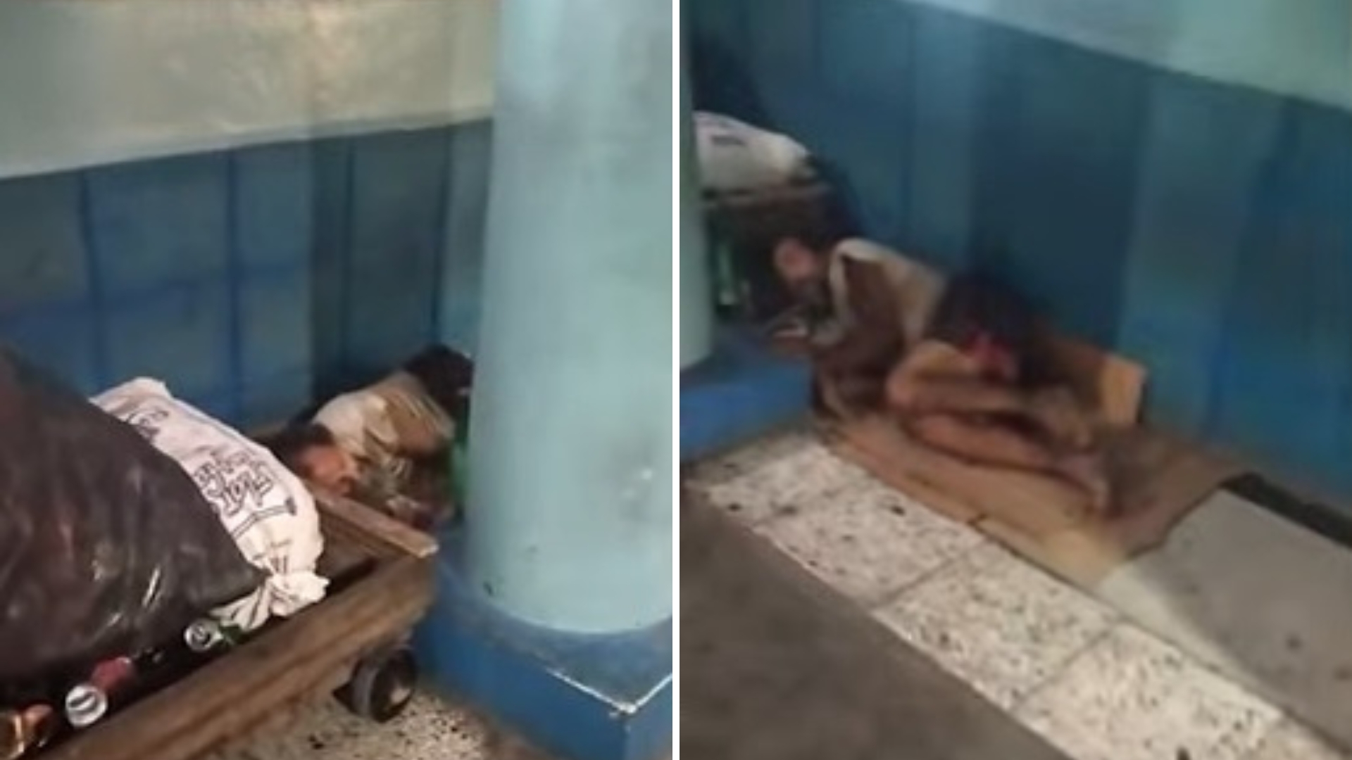 ¡Muy triste! Durmiendo en los portales de La Habana