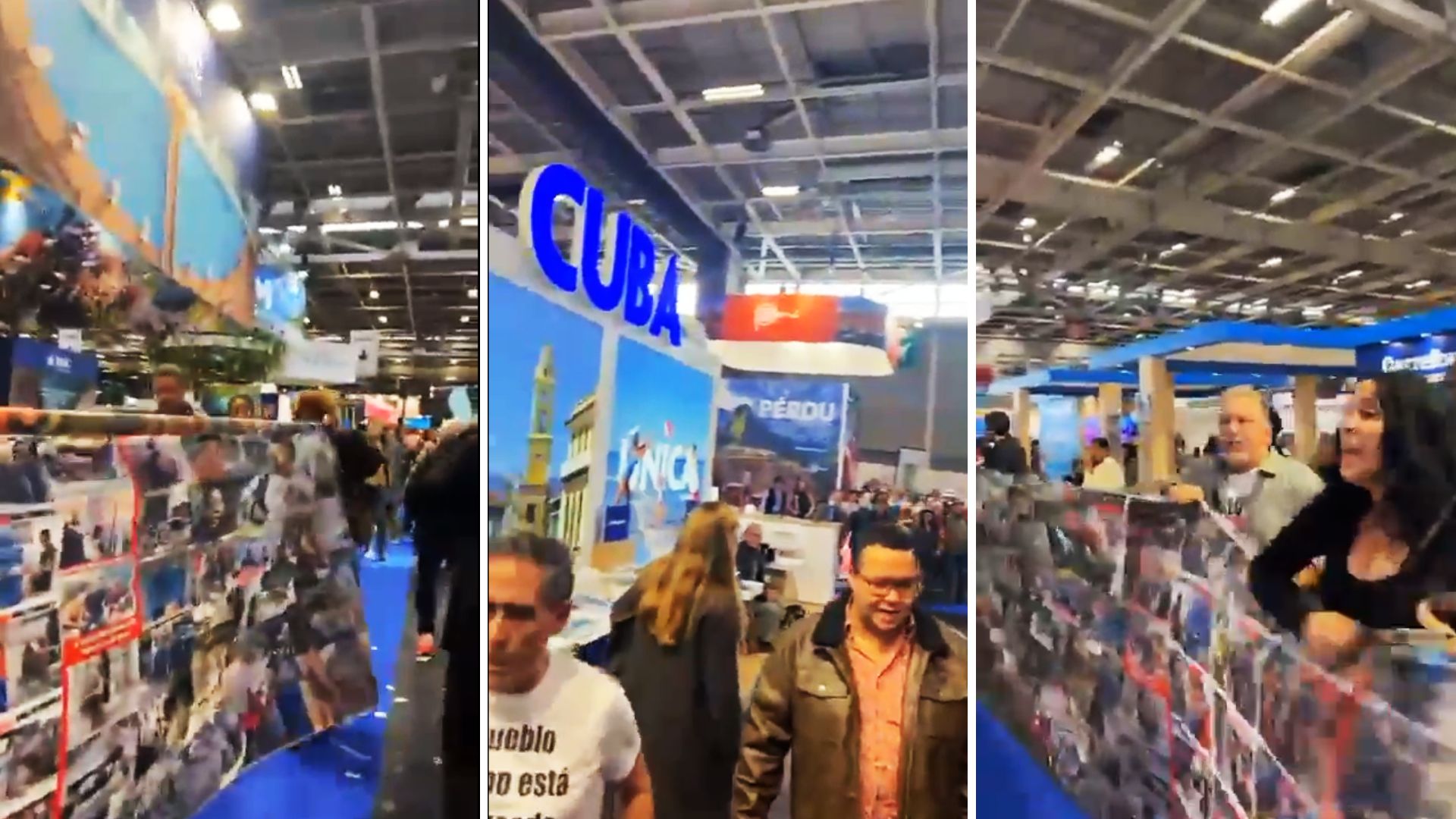 "No compren dictadura": cubanos se plantan en stand del régimen en París