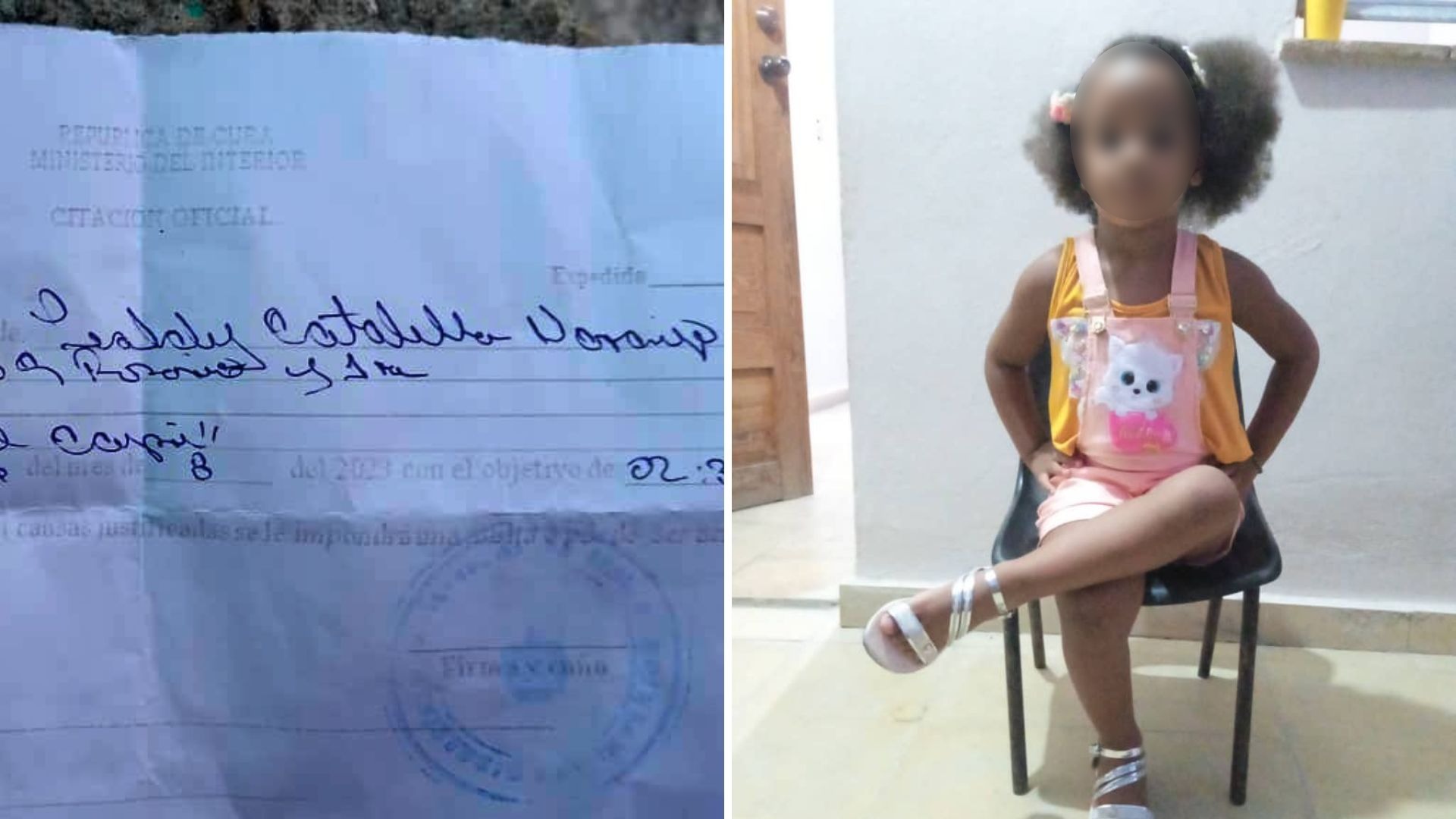 Policía política cubana dice que fue "un error" citación a niña de 3 años