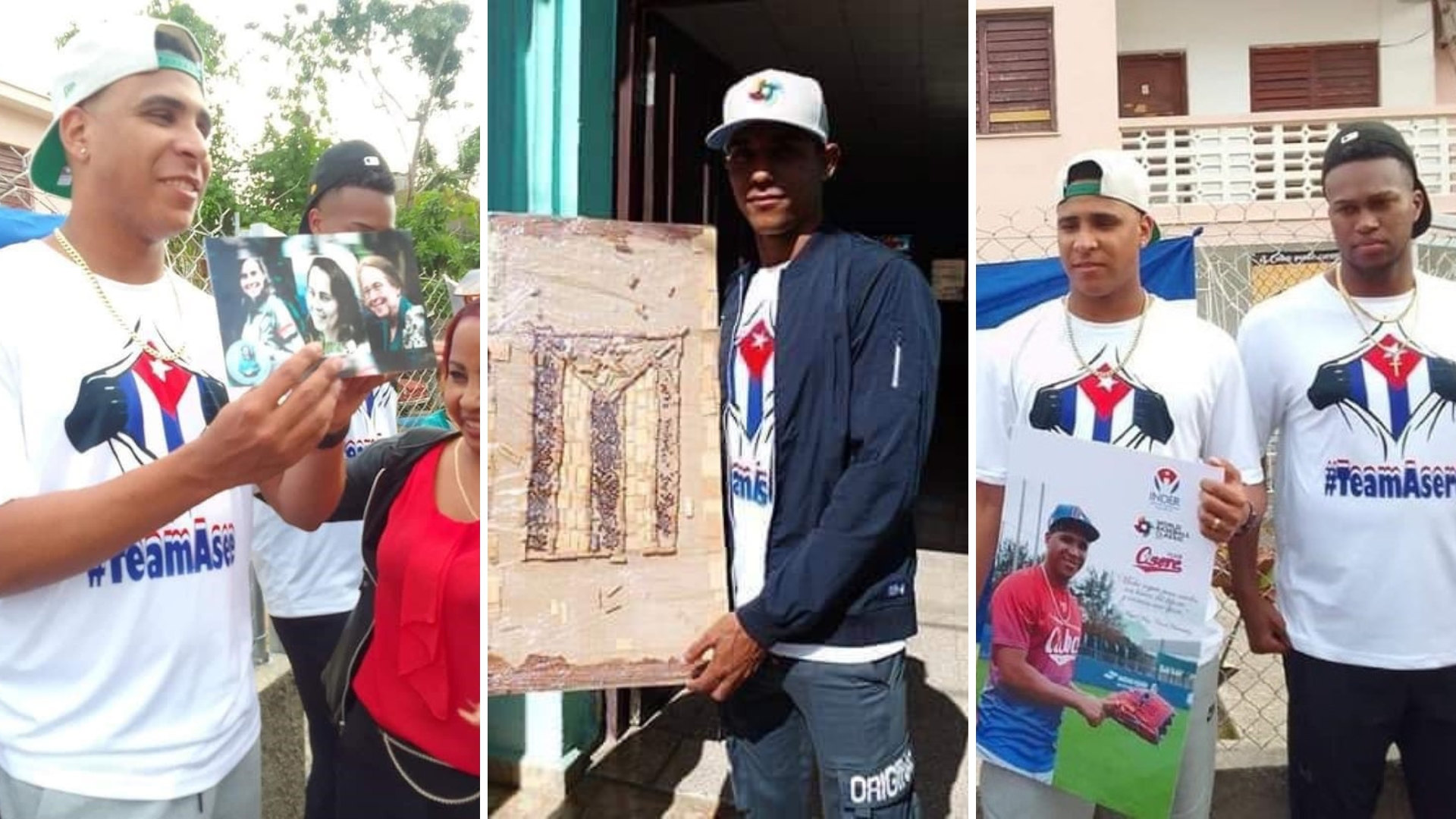 Premio a peloteros del “Team Asere”: fotos de Vilma Espín, diplomas y un “art attack” de la bandera