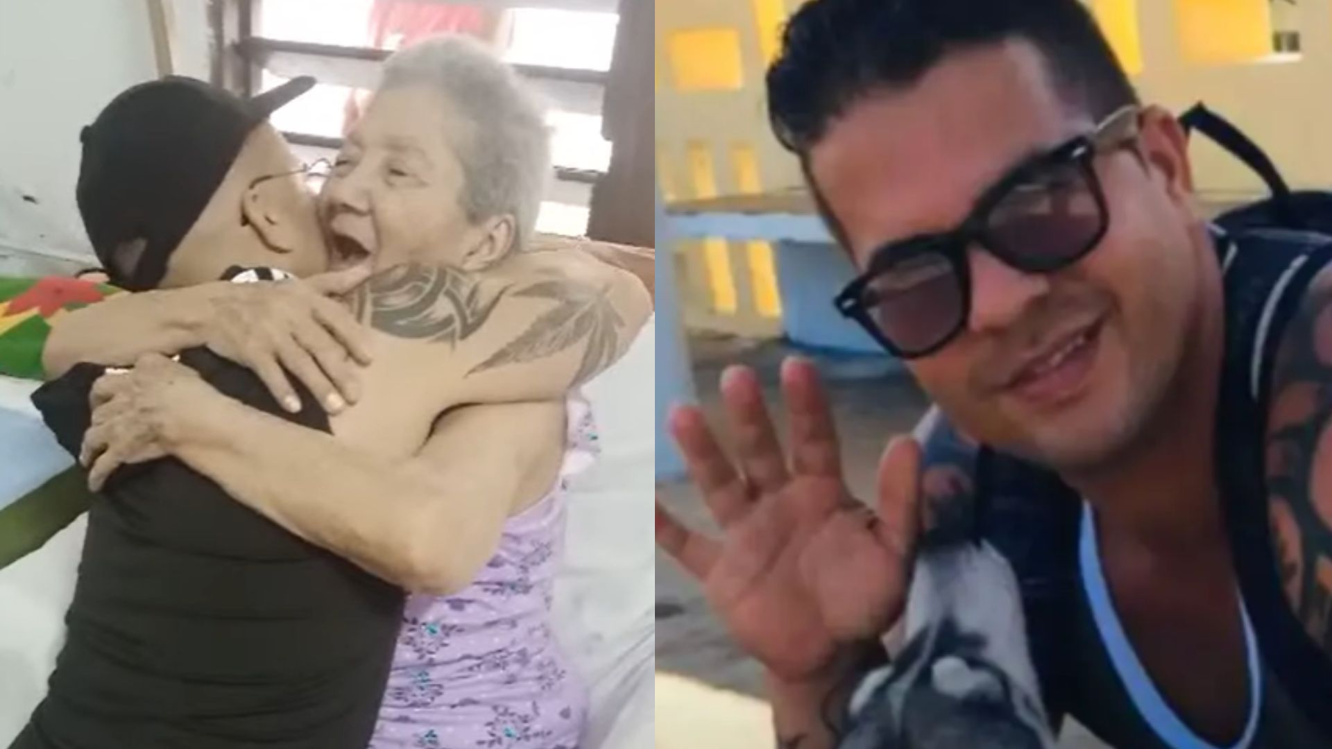 Preso político del 11J sale de pase y vuelve a abrazar a su bisabuela 