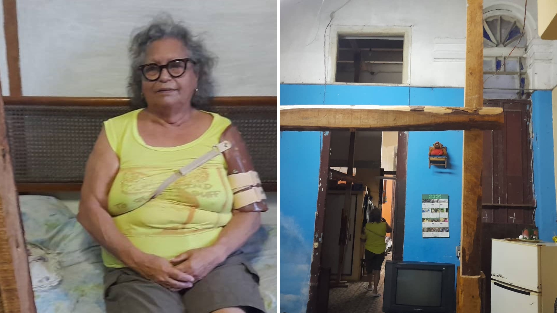 Profesora cubana vive en una casa en peligro de derrumbe desde 2019