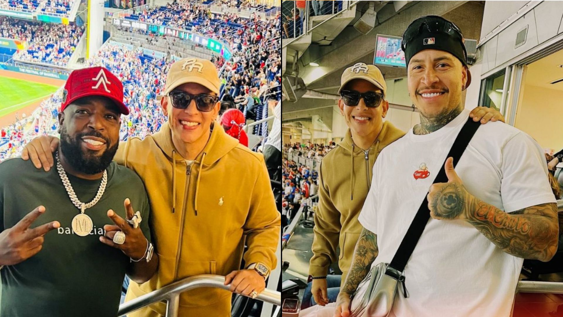 Reguetoneros cubanos El Micha y El Chulo comparten gradas con Daddy Yankee en el Clásico de Béisbol