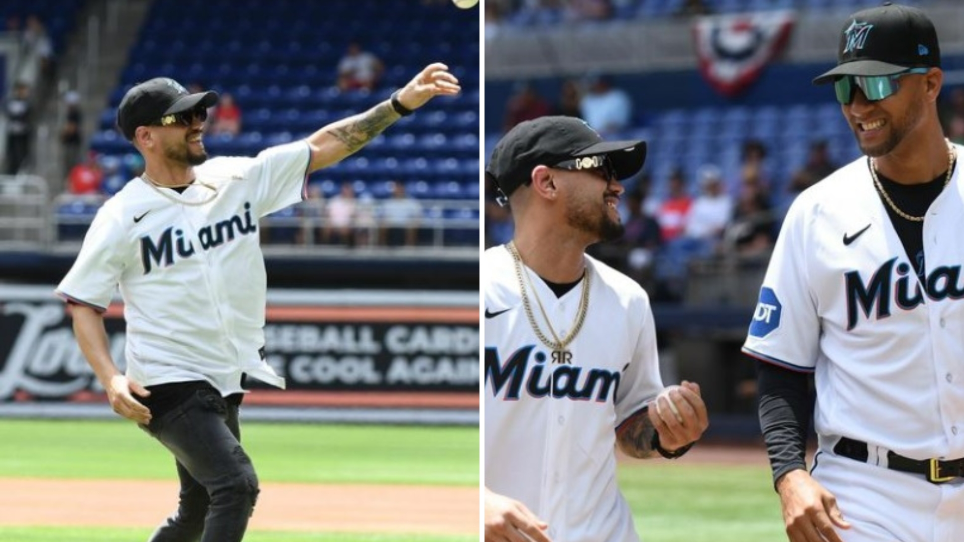 Robeisy “El Tren” Ramírez lanza primera bola en partido de los Marlins de Miami