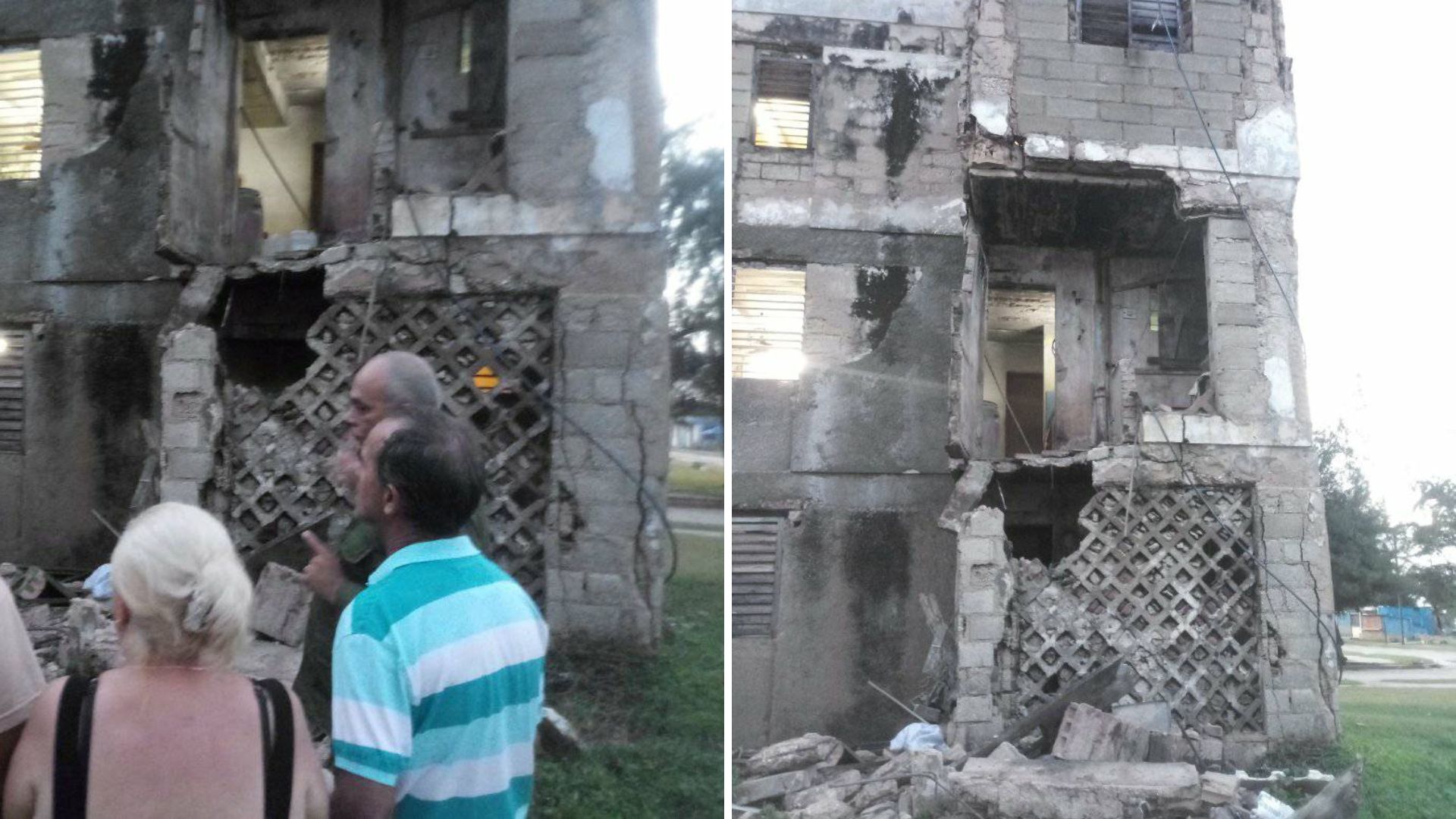Se derrumba el balcón de un edificio multifamiliar en Gibara