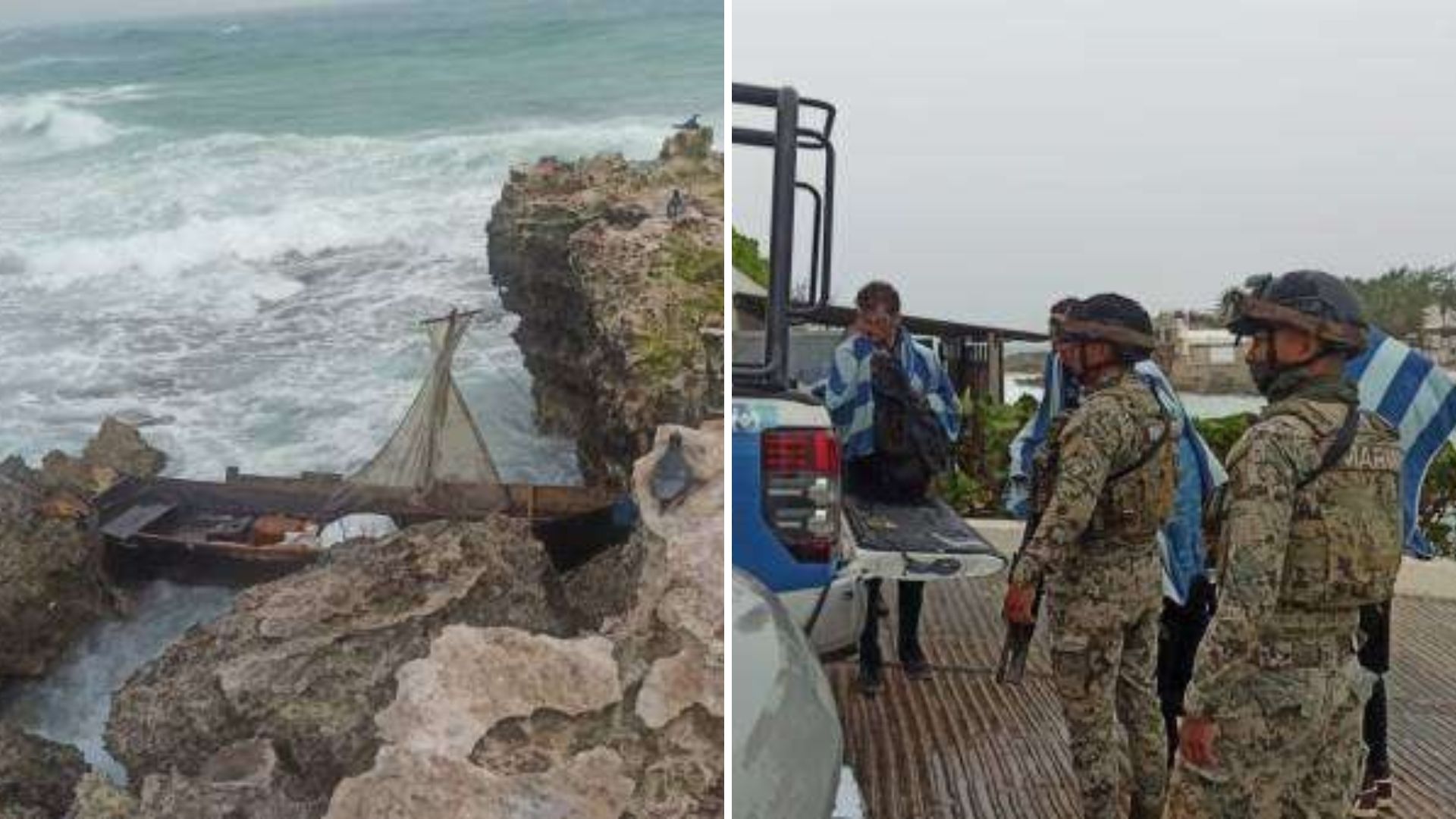 Siete balseros cubanos llegan a México en medio de temporal por huracán Beryl