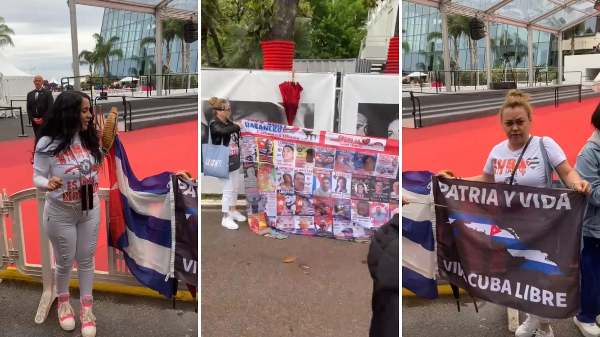 VIDEO: Activistas llevan la imagen de los presos políticos al Festival de Cannes