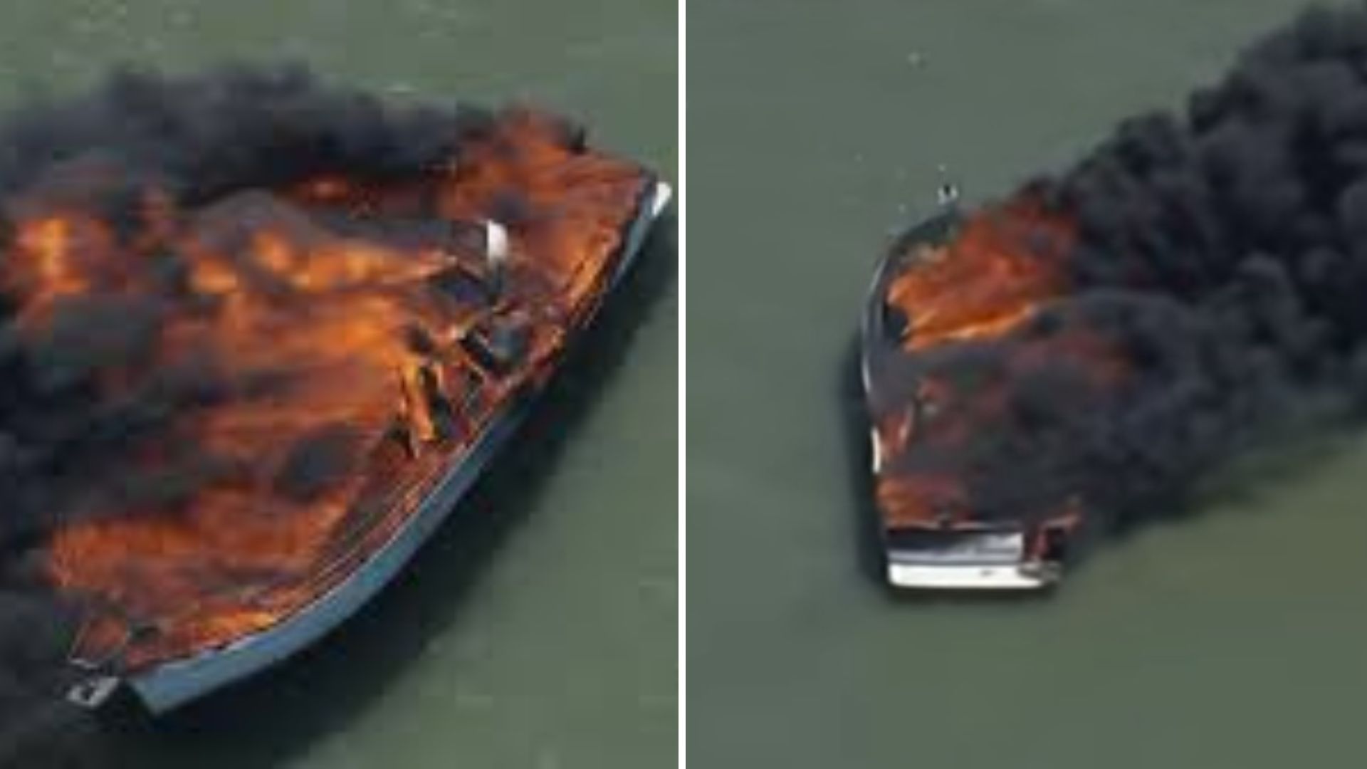 VIDEO: Barco se incendia en la bahía de San Francisco con dos personas y un perro a bordo 
