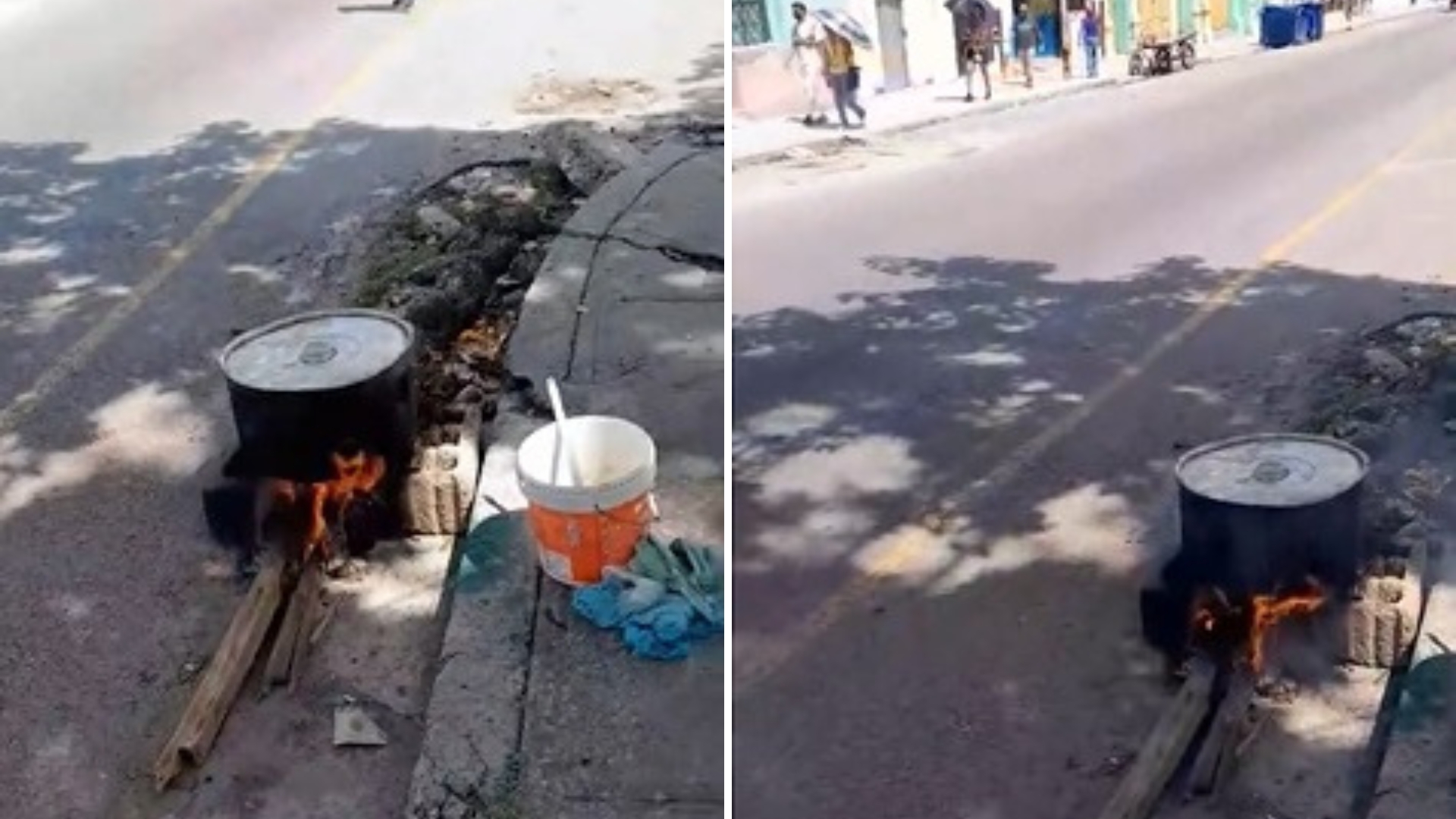 VIDEO: Cocinando con leña en plena calle habanera