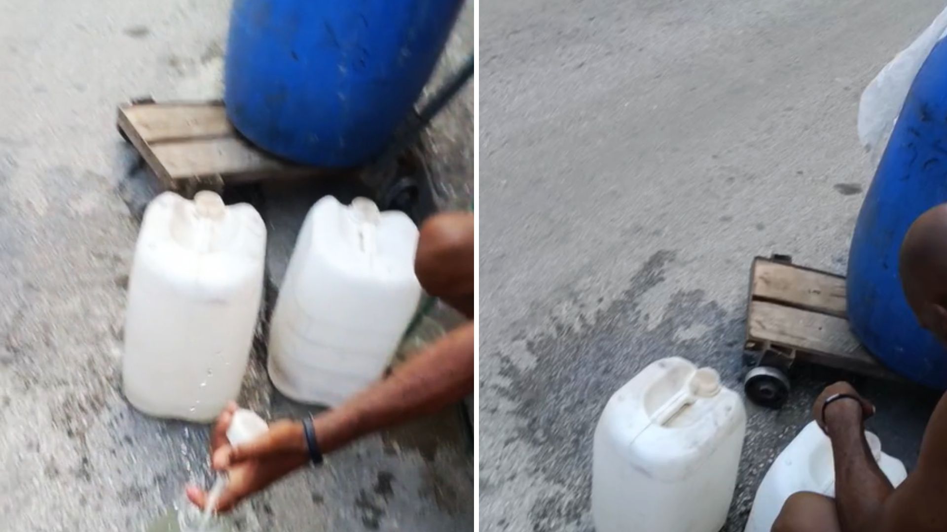 VIDEO: Cubano sale con una carretilla a buscar agua 