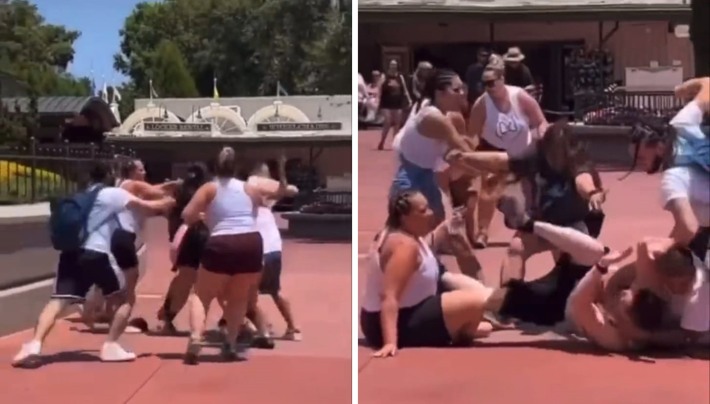VIDEO: Dos familias se pelean a patadas en pleno parque de Disney por una foto