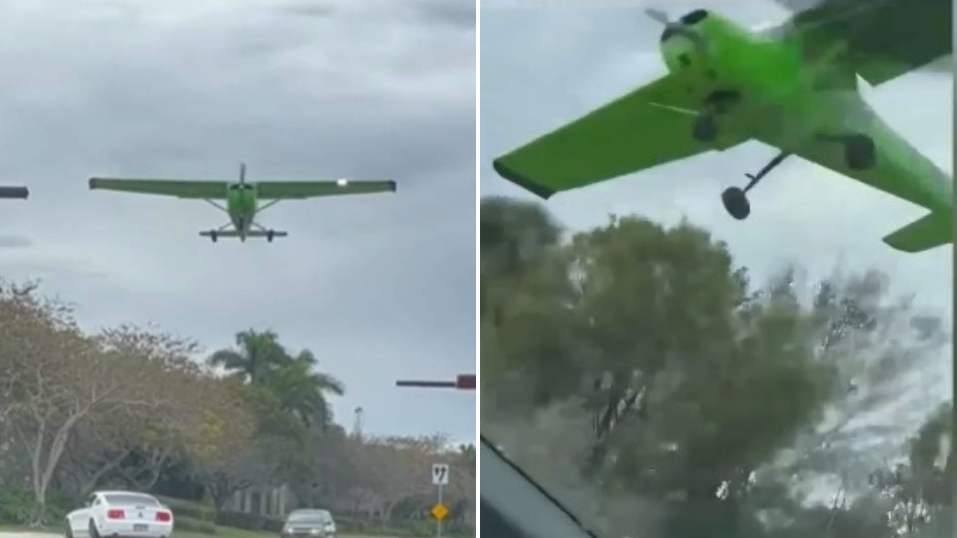 VIDEO: Momento en que avión aterriza de emergencia en autopista del sur de la Florida